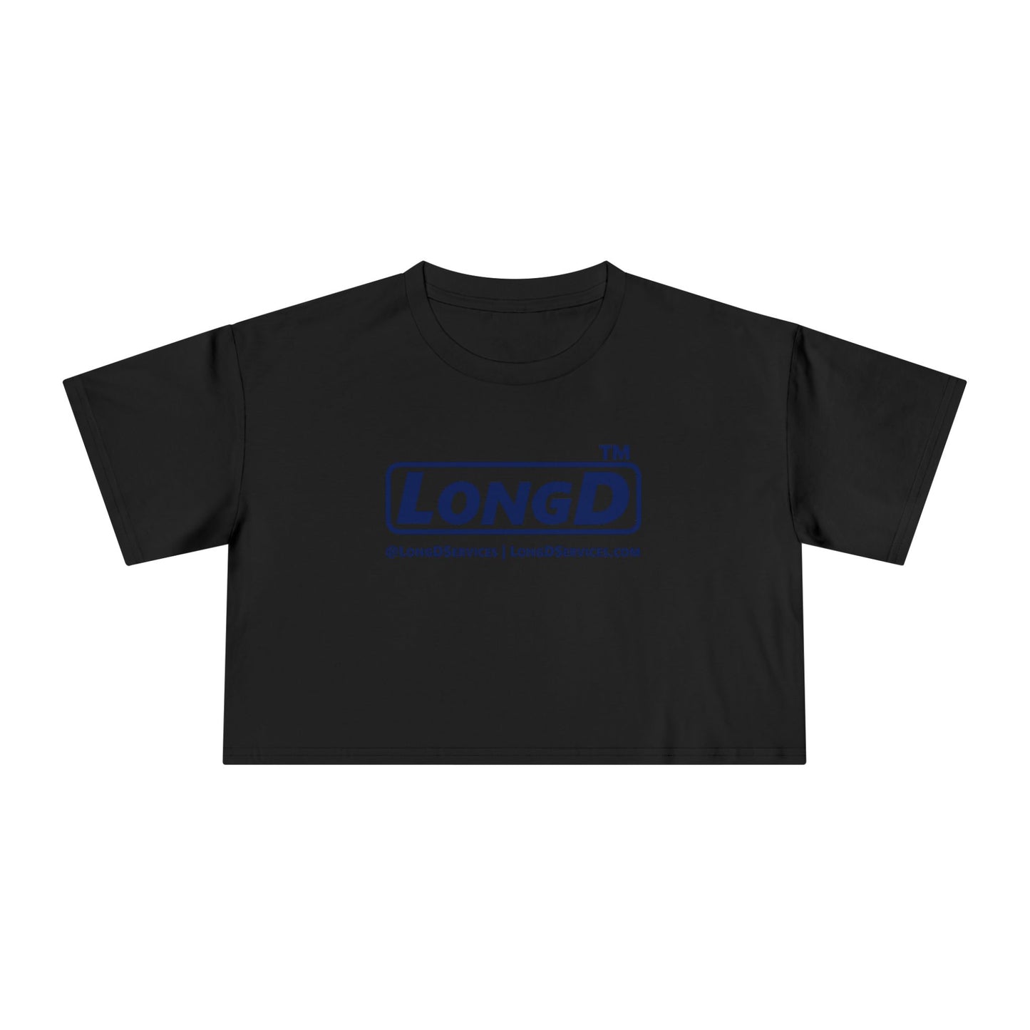 LongD Tag-domain positive official basic logo crop tee
