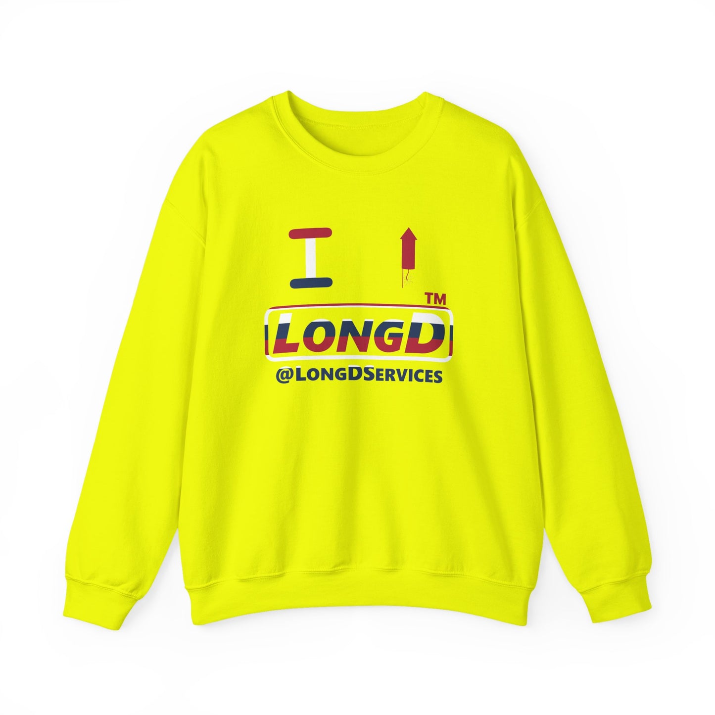 I firecracker LongD positive horizontal 6-striped tag logo crewneck sweatshirt