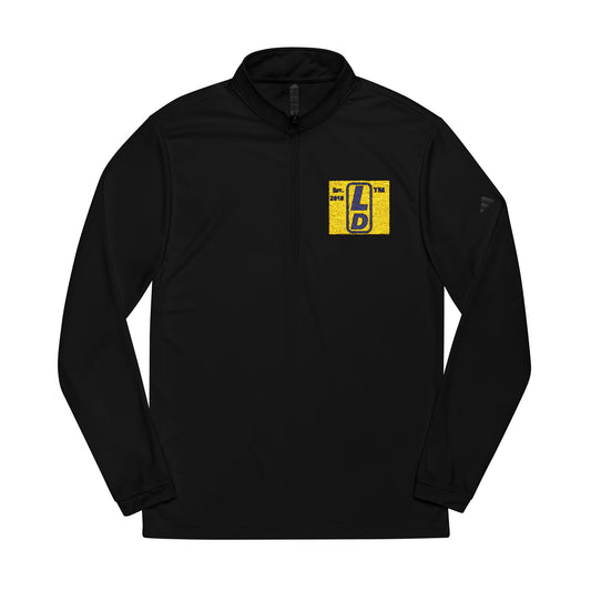 Embroidered adidas® Quarter-Zip pullover official logo upright initials
