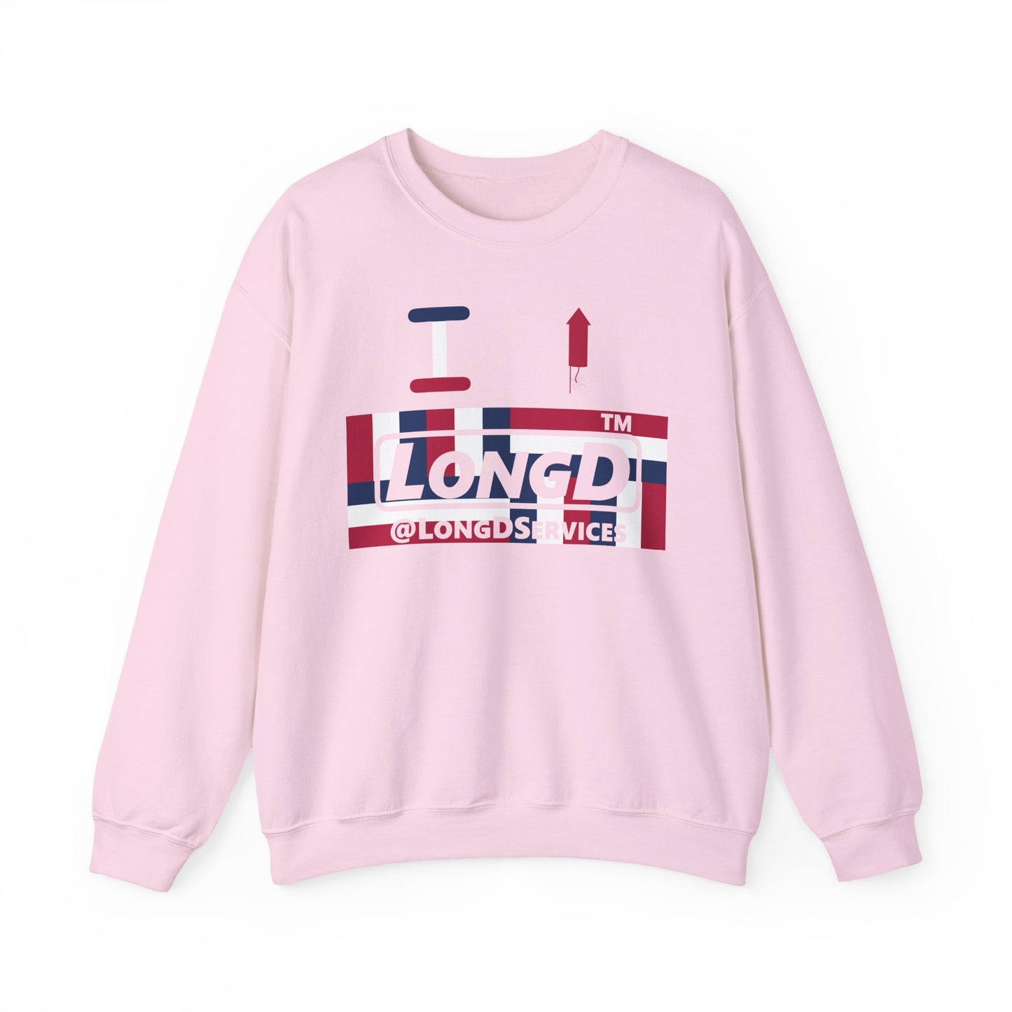 I firecracker LongD negative modified windmill tag logo crewneck sweatshirt