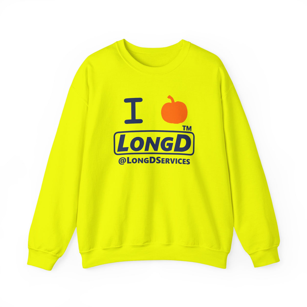 I pumpkin LongD Tag positive basic Navy (002060) logo crewneck sweatshirt