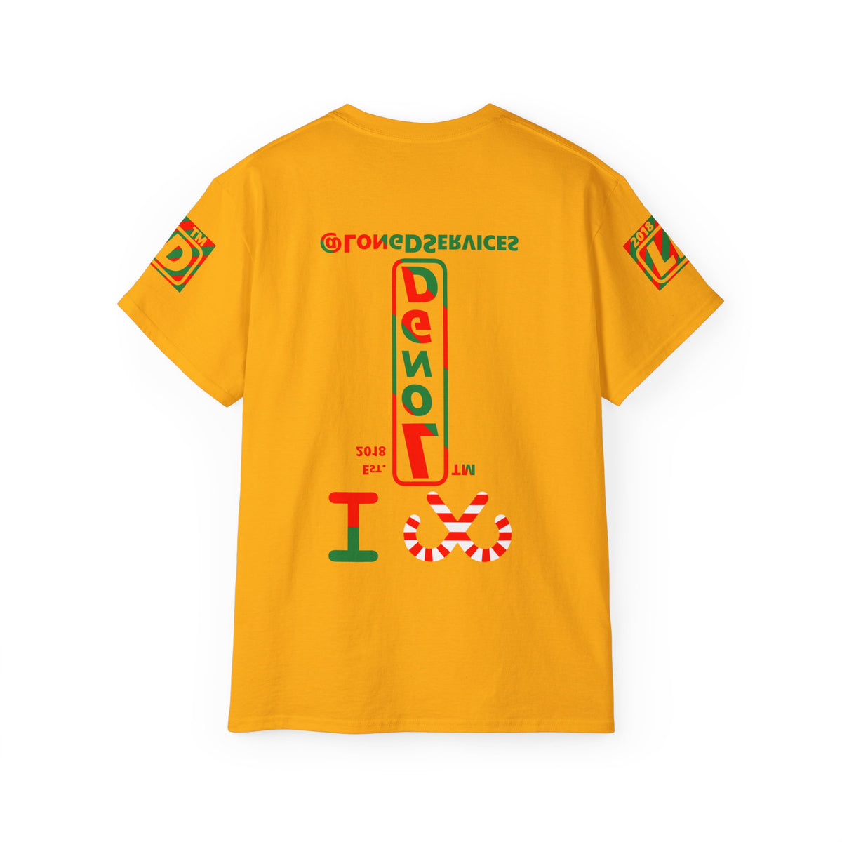 I candy cane LongD Tag positive upright pixel-weighted 4-striped 4-print logo cotton tee