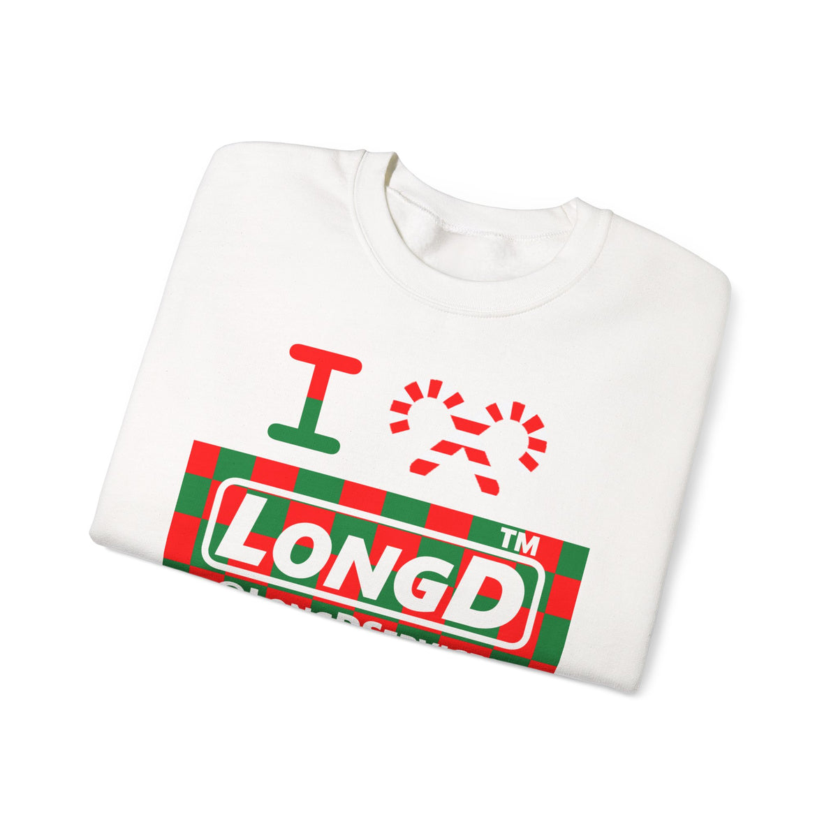 I candy cane LongD Tag negative checkered logo crewneck sweatshirt