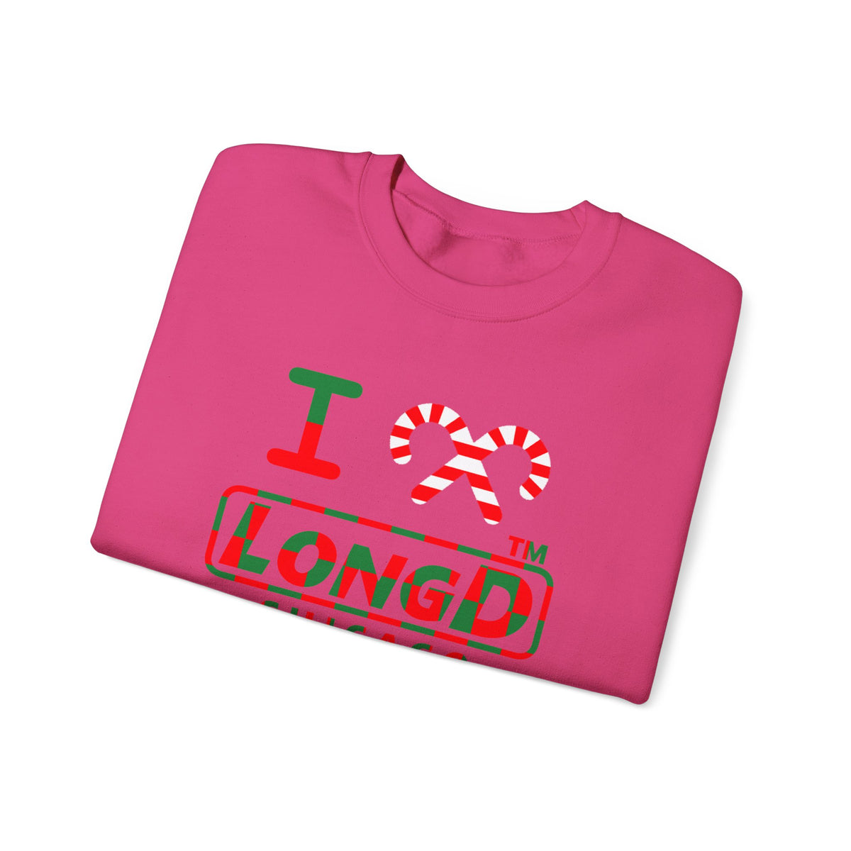 I candy cane LongD Chicago positive checkered logo crewneck sweatshirt