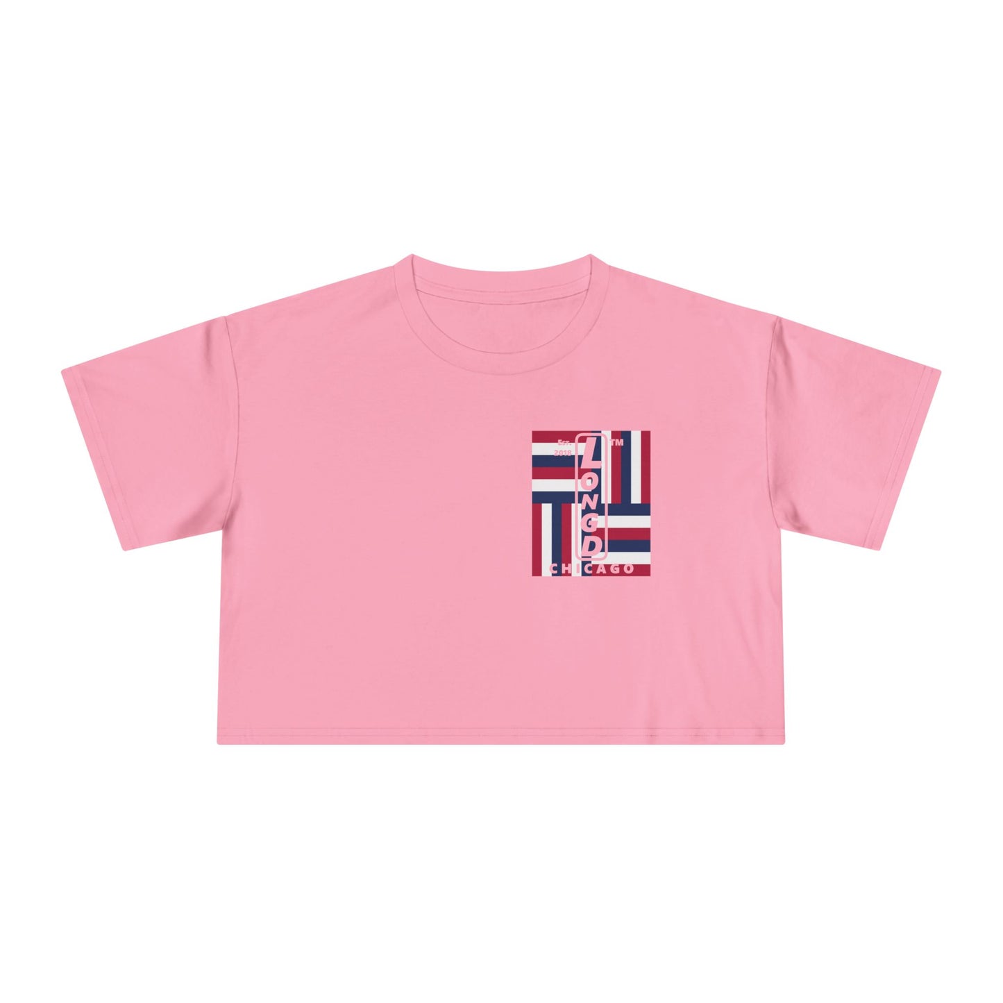 Negative windmill upright single-breasted Chicago logo crop tee (Patriotic colors)