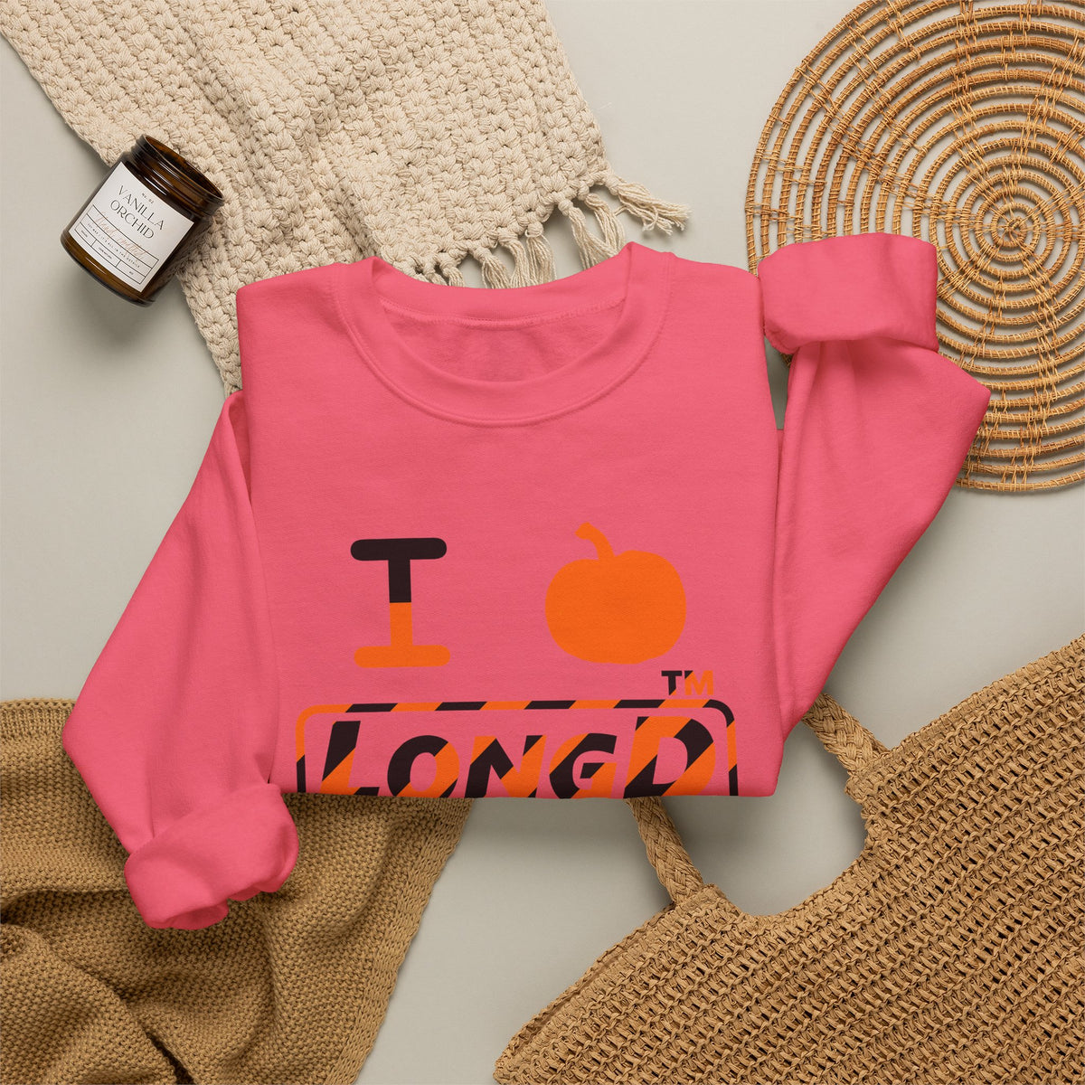 I pumpkin LongD Chicago positive 12-striped logo crewneck sweatshirt