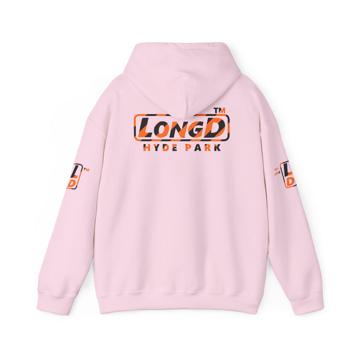 LongD Hyde Park positive 12-striped 4-print logo (Halloween colors) hoodie