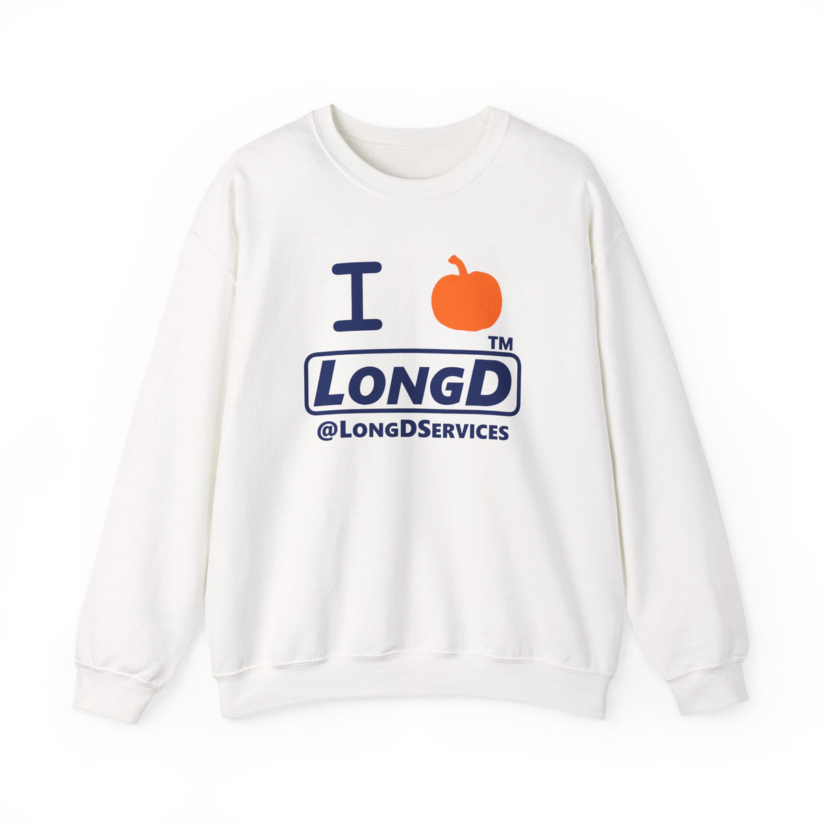 I pumpkin LongD Tag positive basic Navy (002060) logo crewneck sweatshirt
