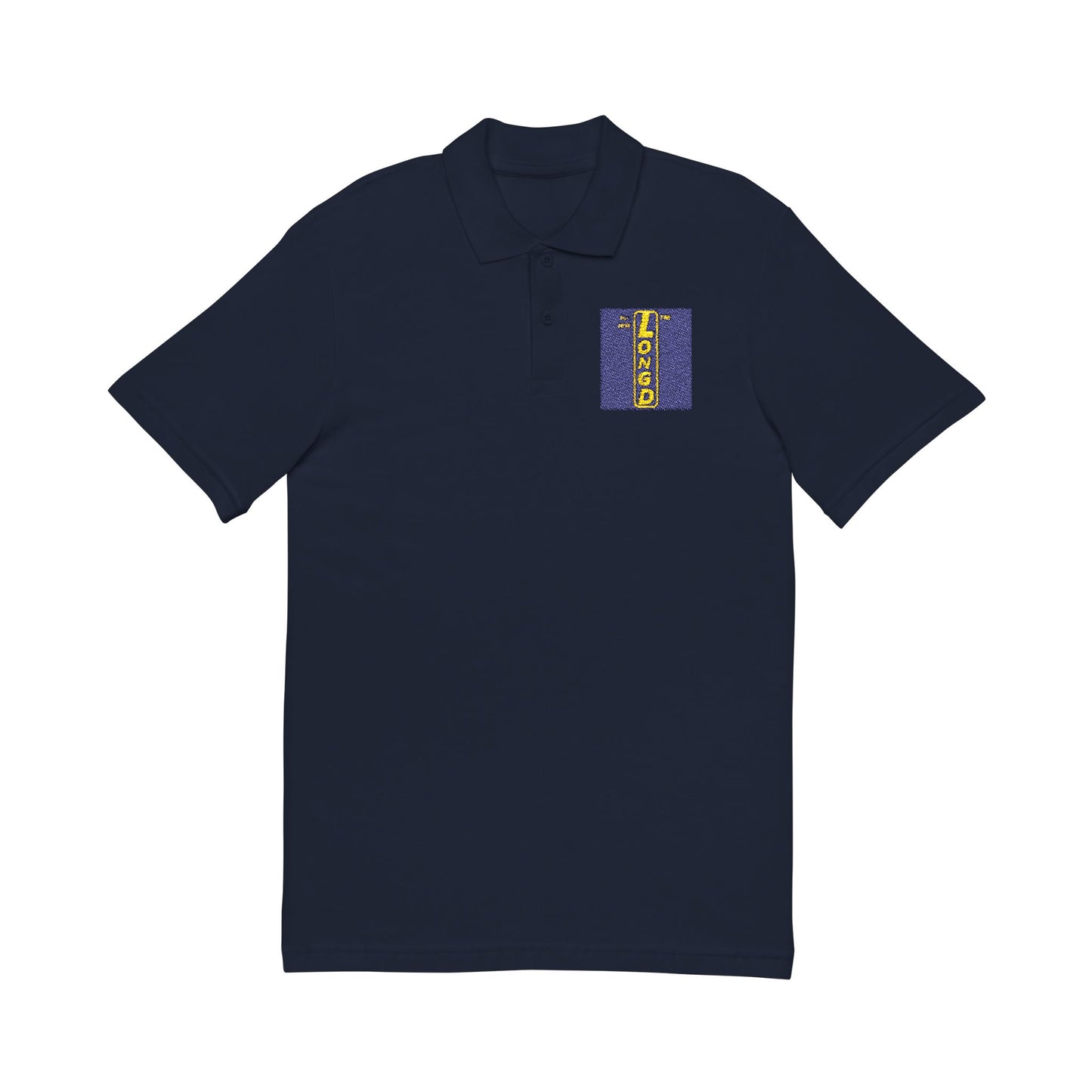 Embroidered LongD reverse official logo upright polo shirt