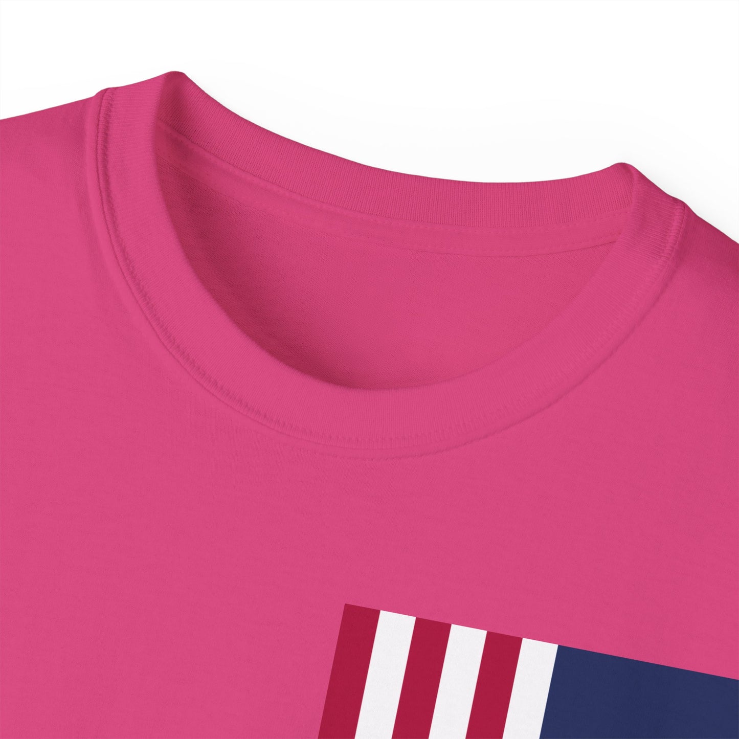 LongD cotton tee negative cropped flag single-breasted front-back Hyde Park upright logo (Patriotic colors)