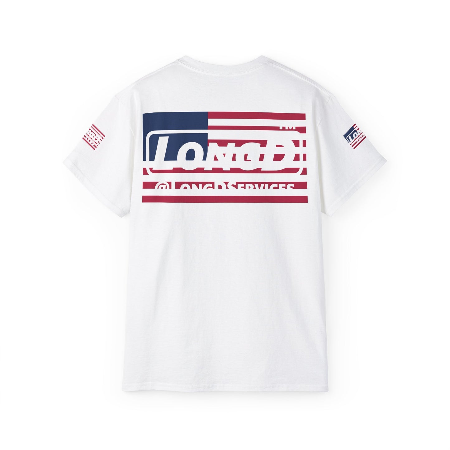 I firecracker LongD negative flag 4-print Hyde Park logo cotton tee