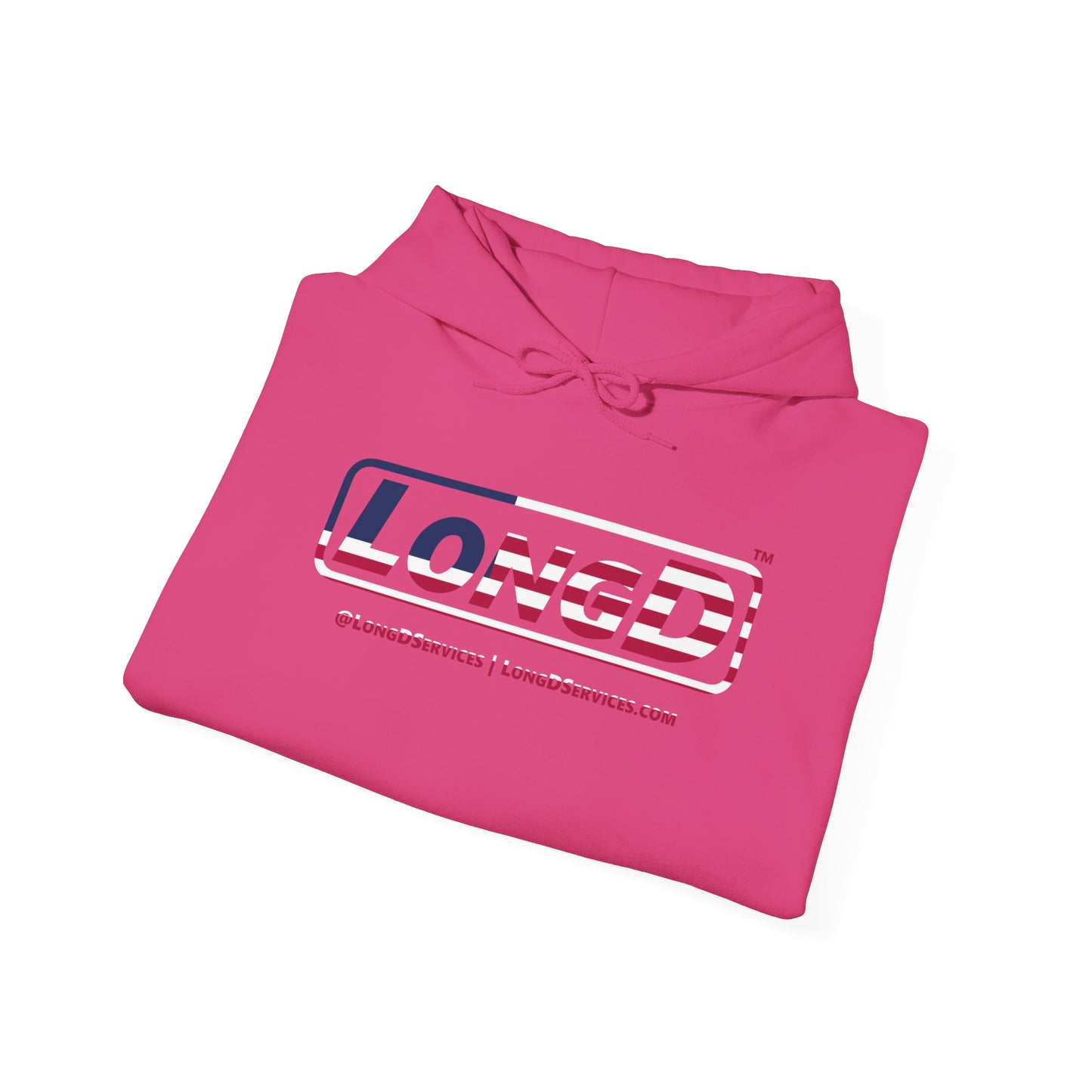 LongD® Logo Hoodie red, white and blue positive flag