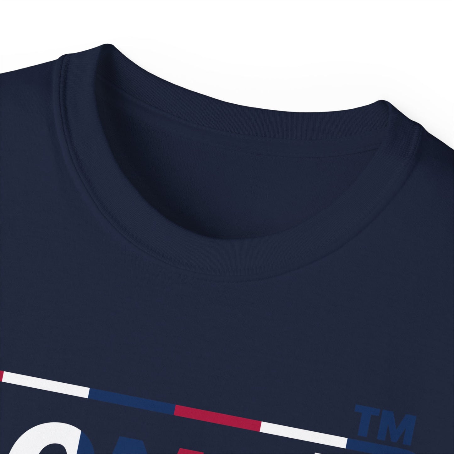 LongD positive vertical 6-striped Hyde Park logo cotton tee (patriotic colors)