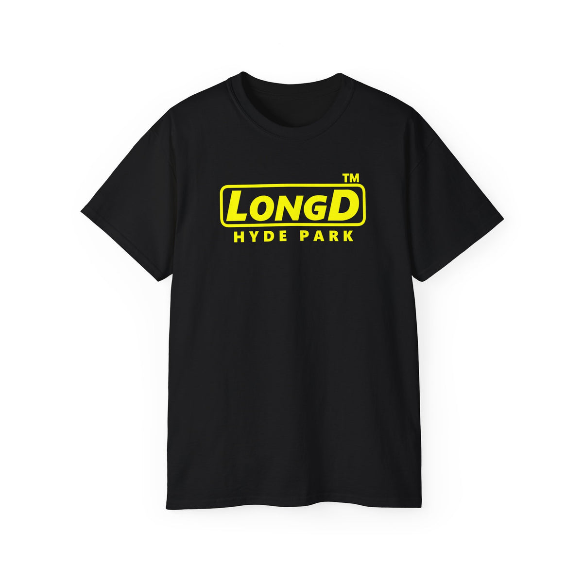 LongD Hyde Park positive alternate basic Yellow (FFFF00) logo cotton tee