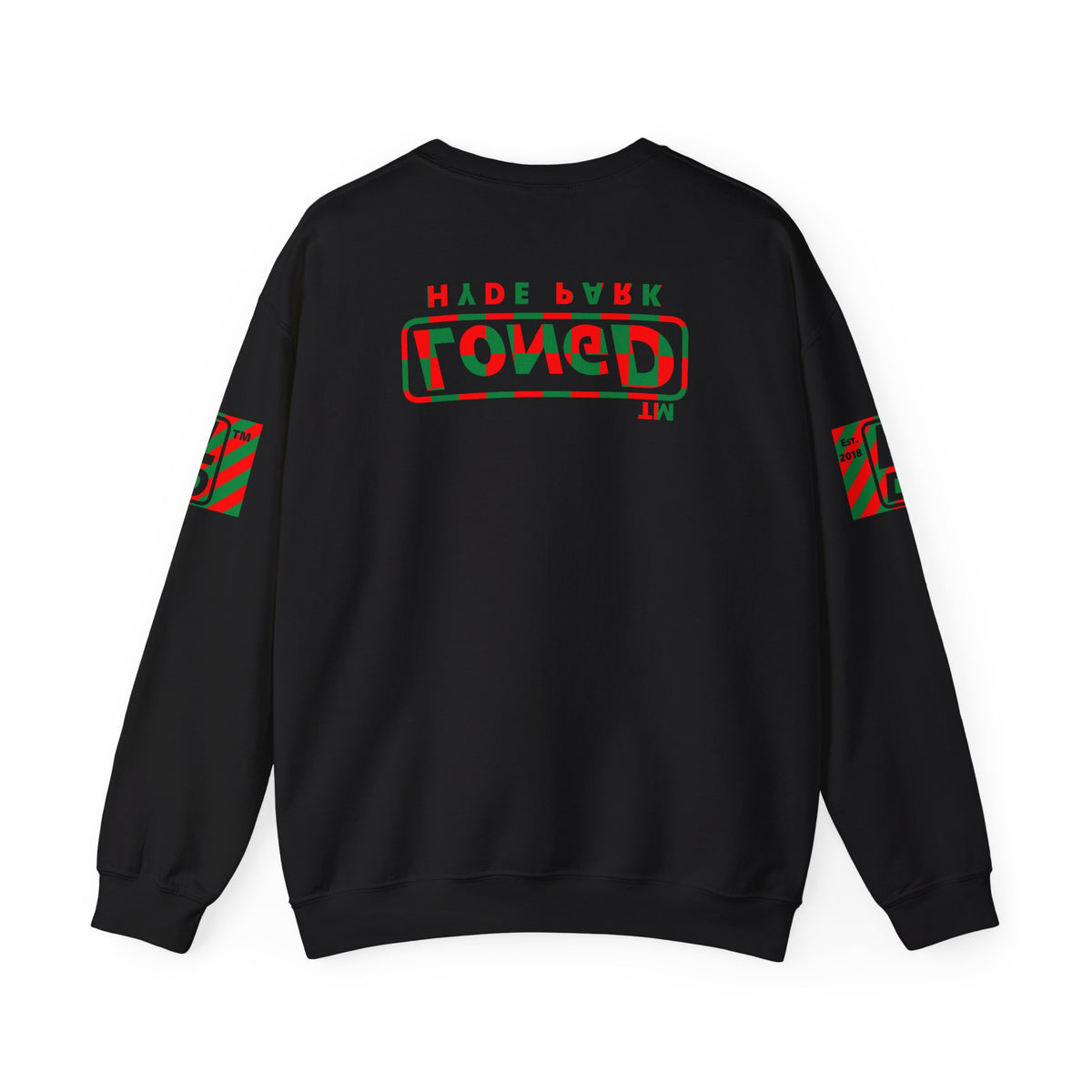 LongD Hyde Park positive checkered 4-print logo (Xmas colors) crewneck sweatshirt