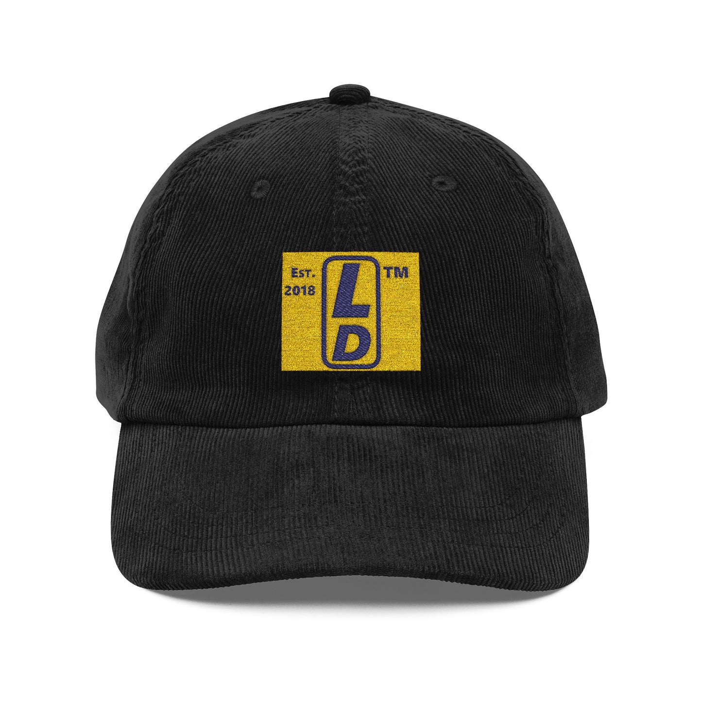 Embroidered Corduroy Cap official logo upright initials