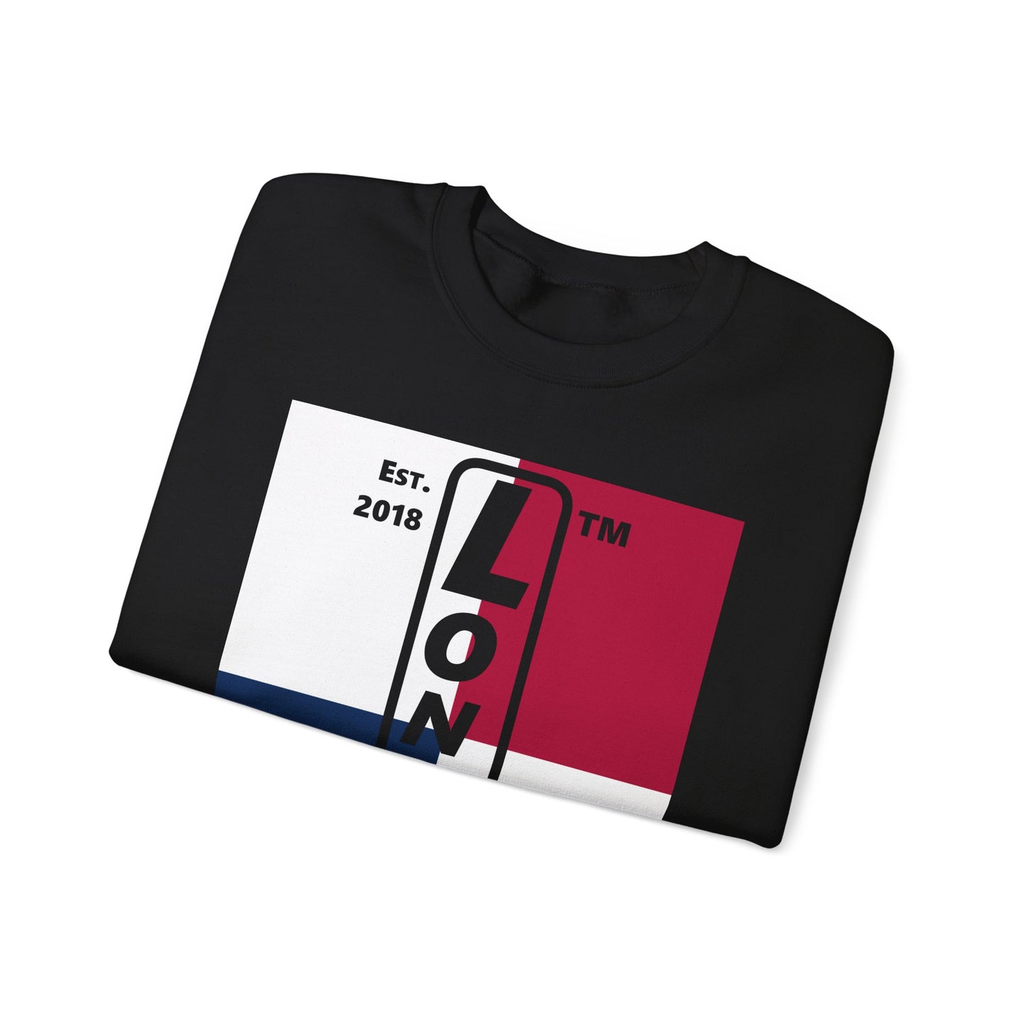 LongD negative quarters Hyde Park upright logo crewneck sweatshirt (patriotic colors)
