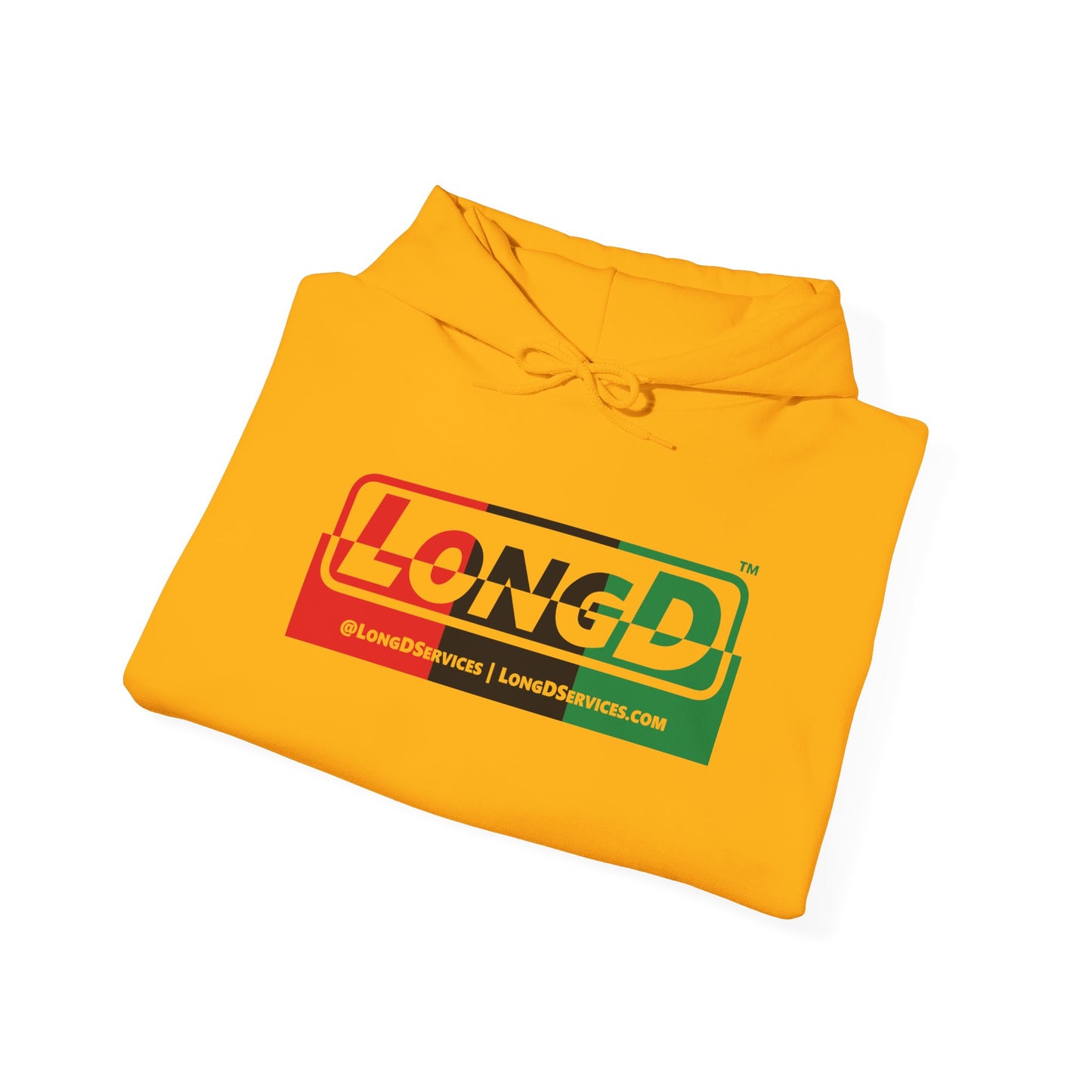 LongD® Logo Hoodie with Juneteenth positive top negative bottom text