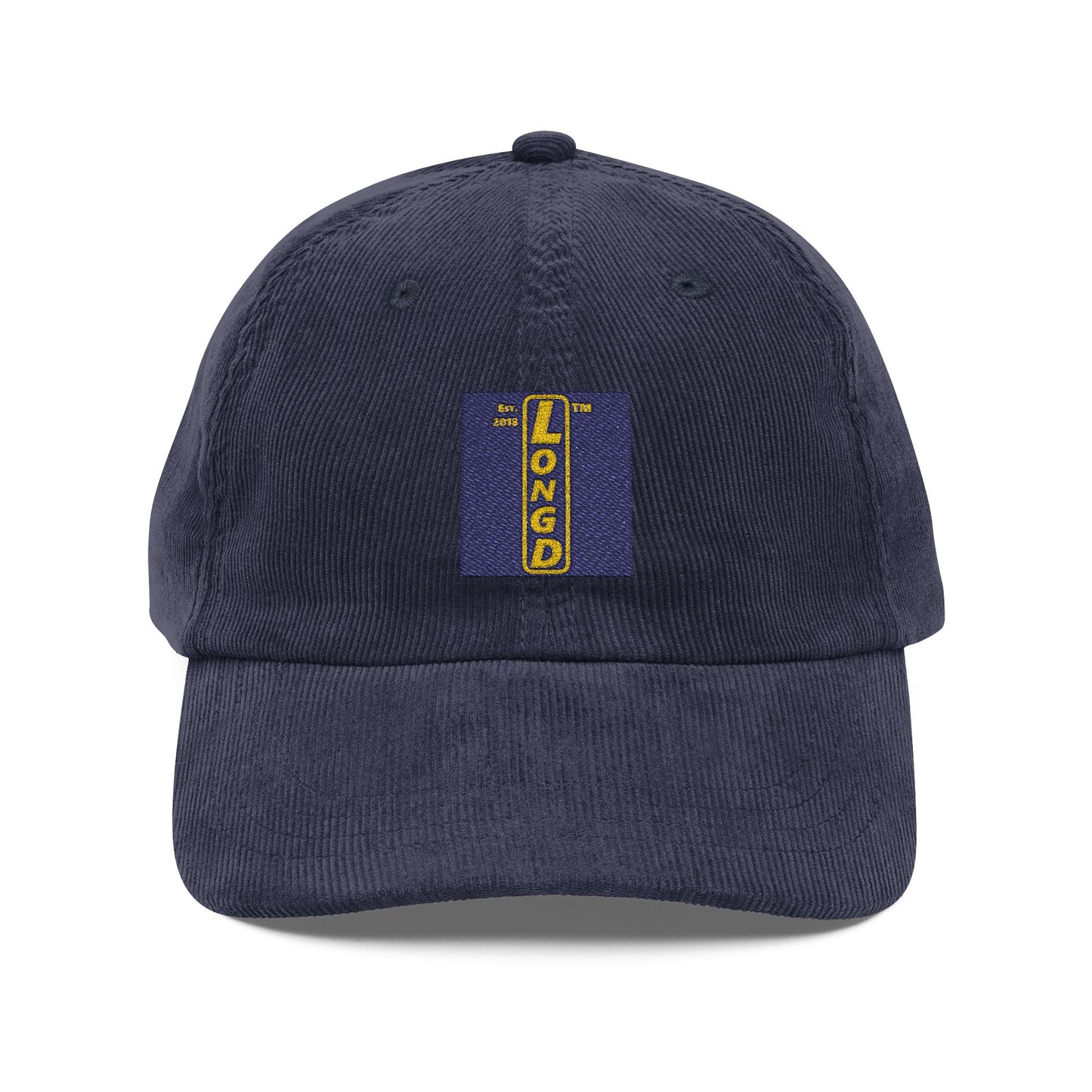 Embroidered Corduroy Cap reverse logo upright
