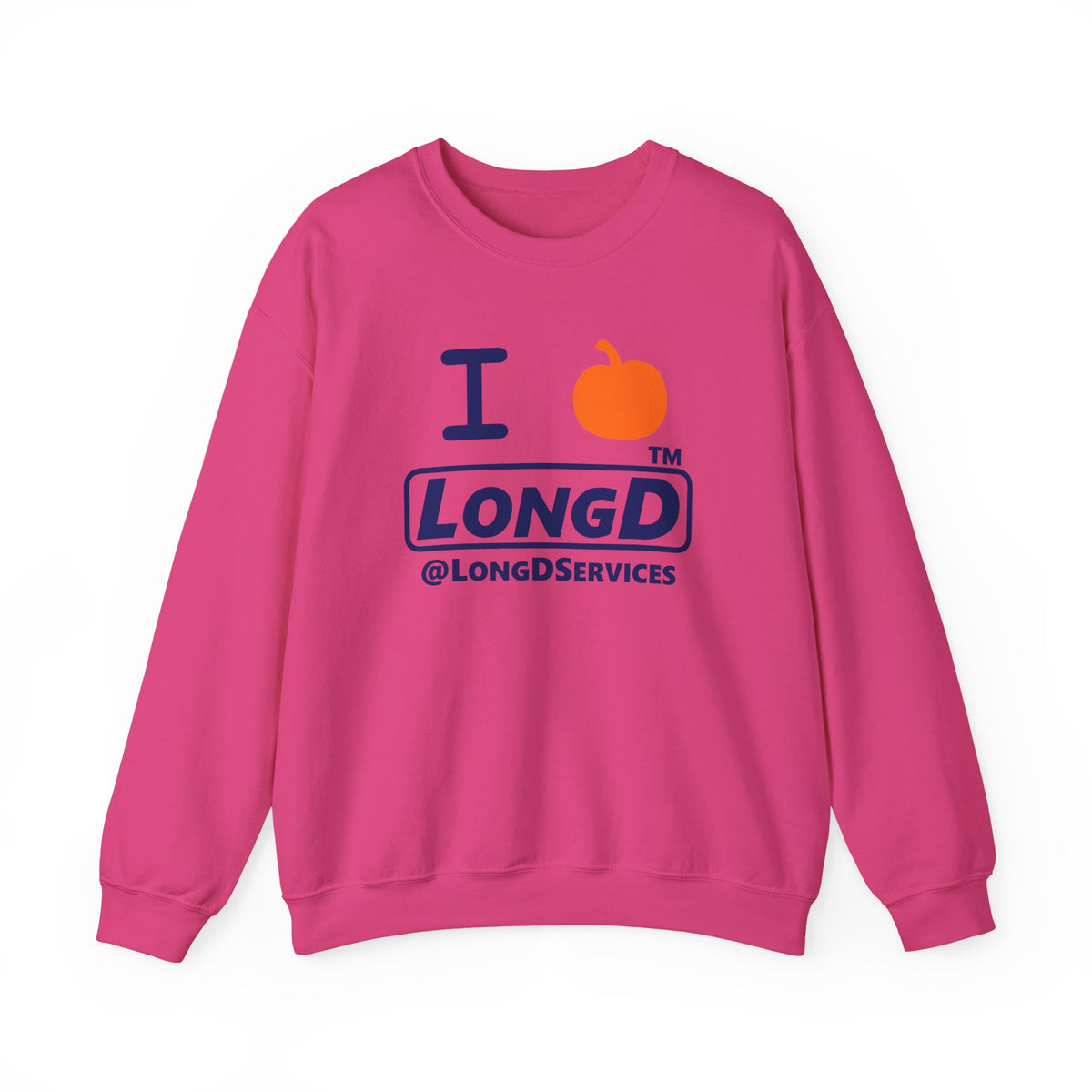 I pumpkin LongD Tag positive basic Navy (002060) logo crewneck sweatshirt