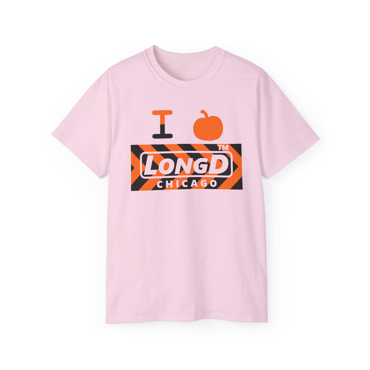 I pumpkin LongD Chicago negative forward chevron logo cotton tee