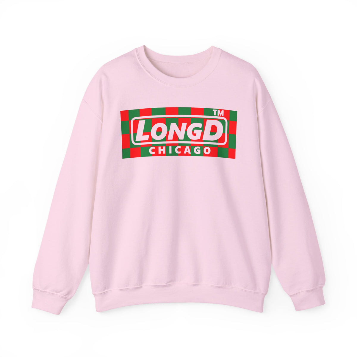 LongD Chicago negative checkered logo (Xmas colors) crewneck sweatshirt