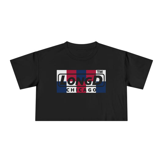 LongD negative 2x5 Chicago Logo Crop Tee (Patriotic colors)