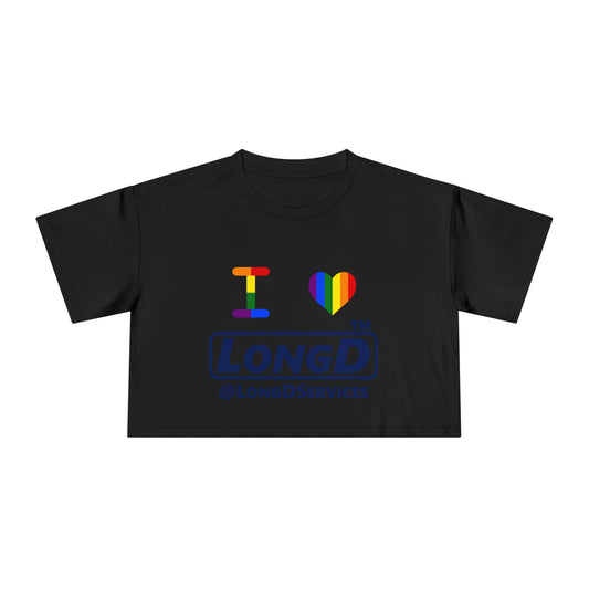 I Luv LongD basic official tag logo crop tee (Pride colors)