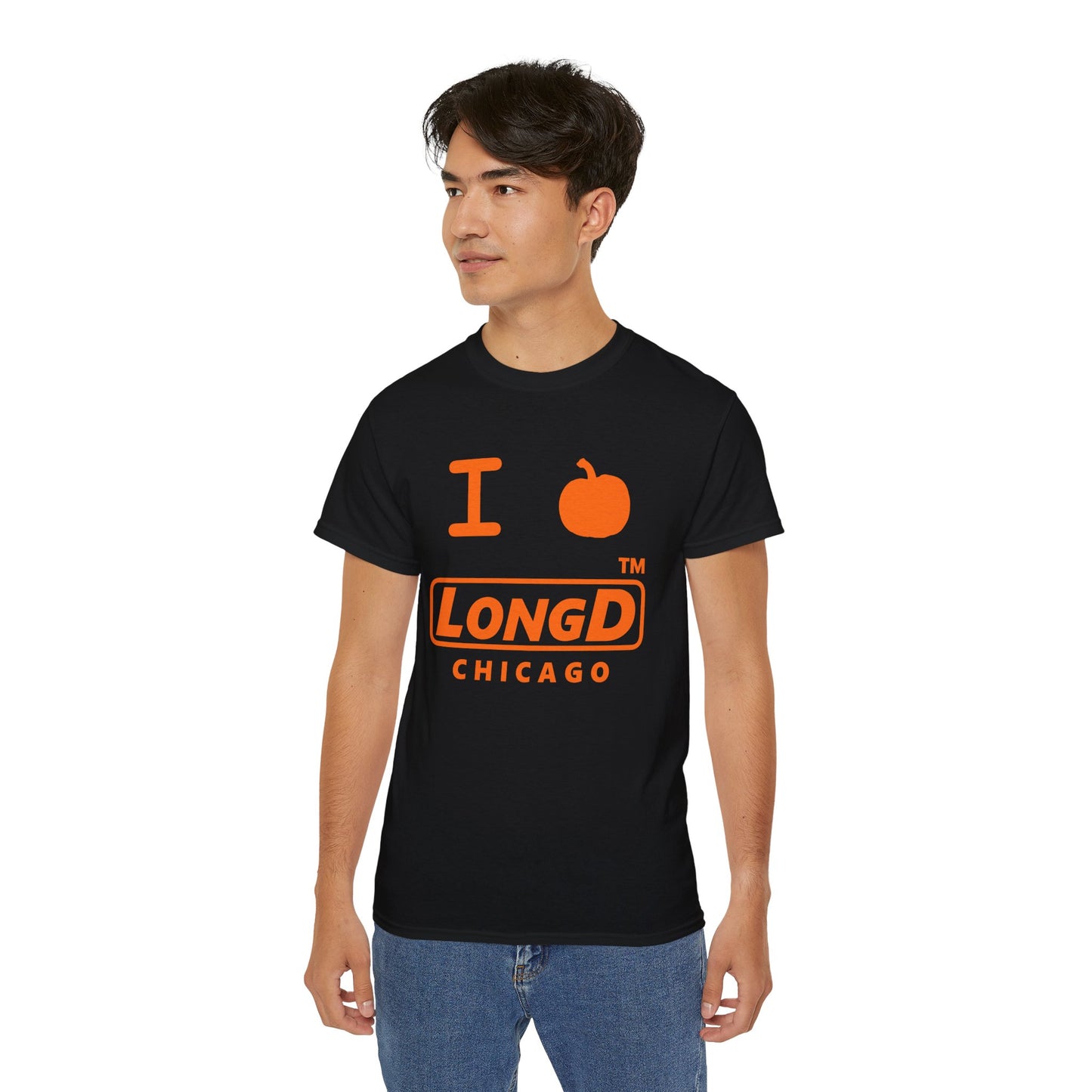 I Pumpkin LongD® Logo Cotton Tee positive orange basic Chicago logo