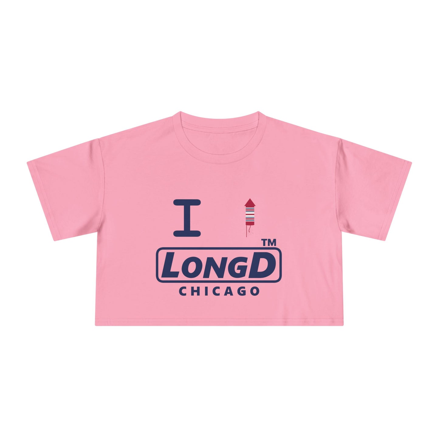 I firecracker LongD official basic Chicago Logo Crop Tee (Patriotic colors)