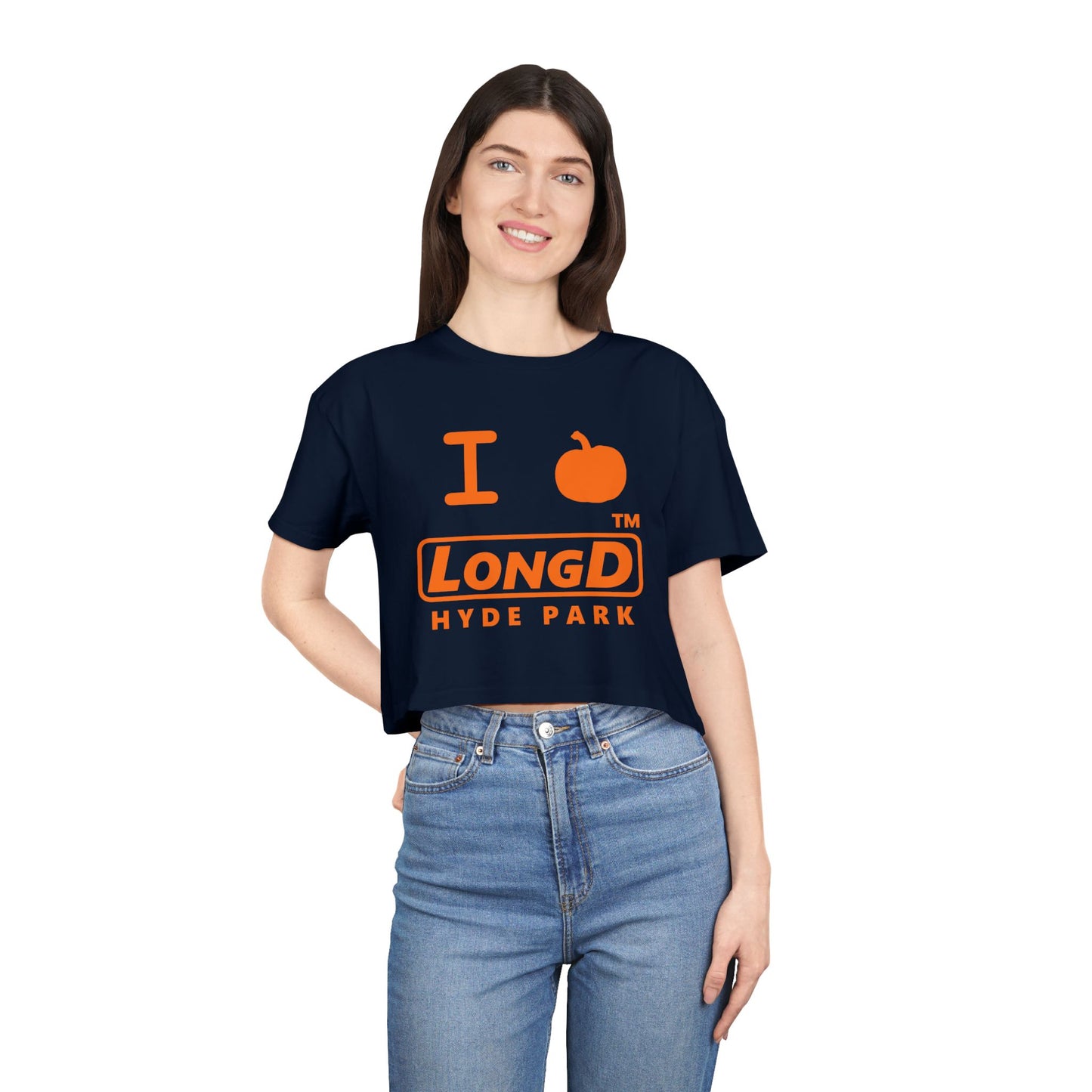 I Pumpkin LongD Logo Crop Tee orange basic Hyde Park logo