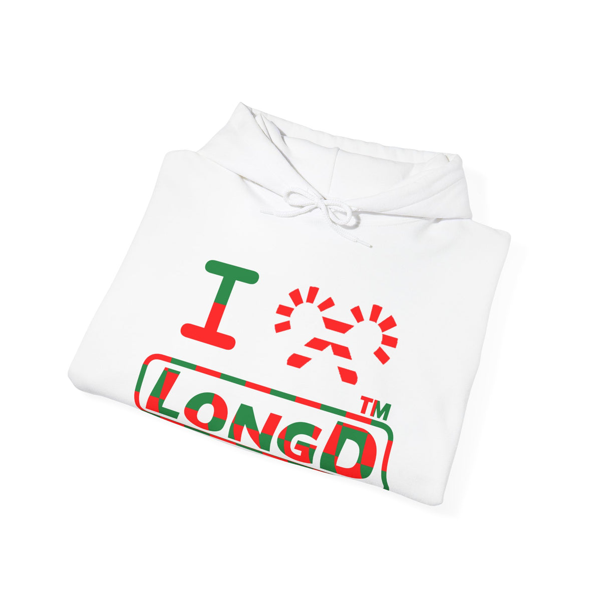 I candy cane LongD Tag positive checkered logo hoodie