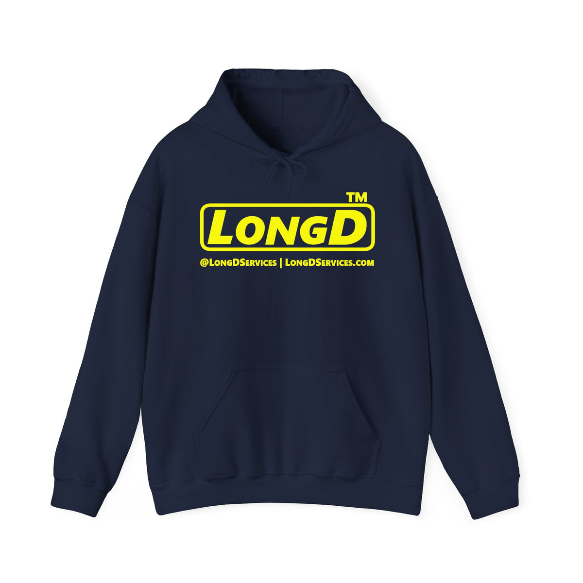 LongD Tag-domain positive alternate basic Yellow (FFFF00) logo hoodie