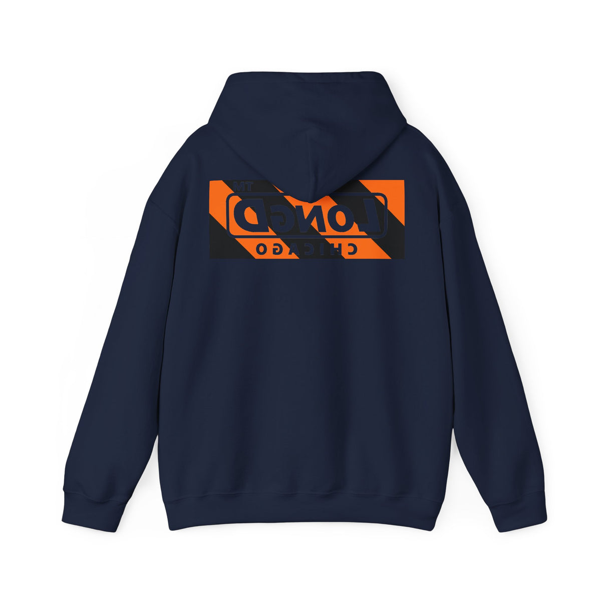 LongD Chicago negative diagonal 6-striped front-back logo (Halloween colors) hoodie