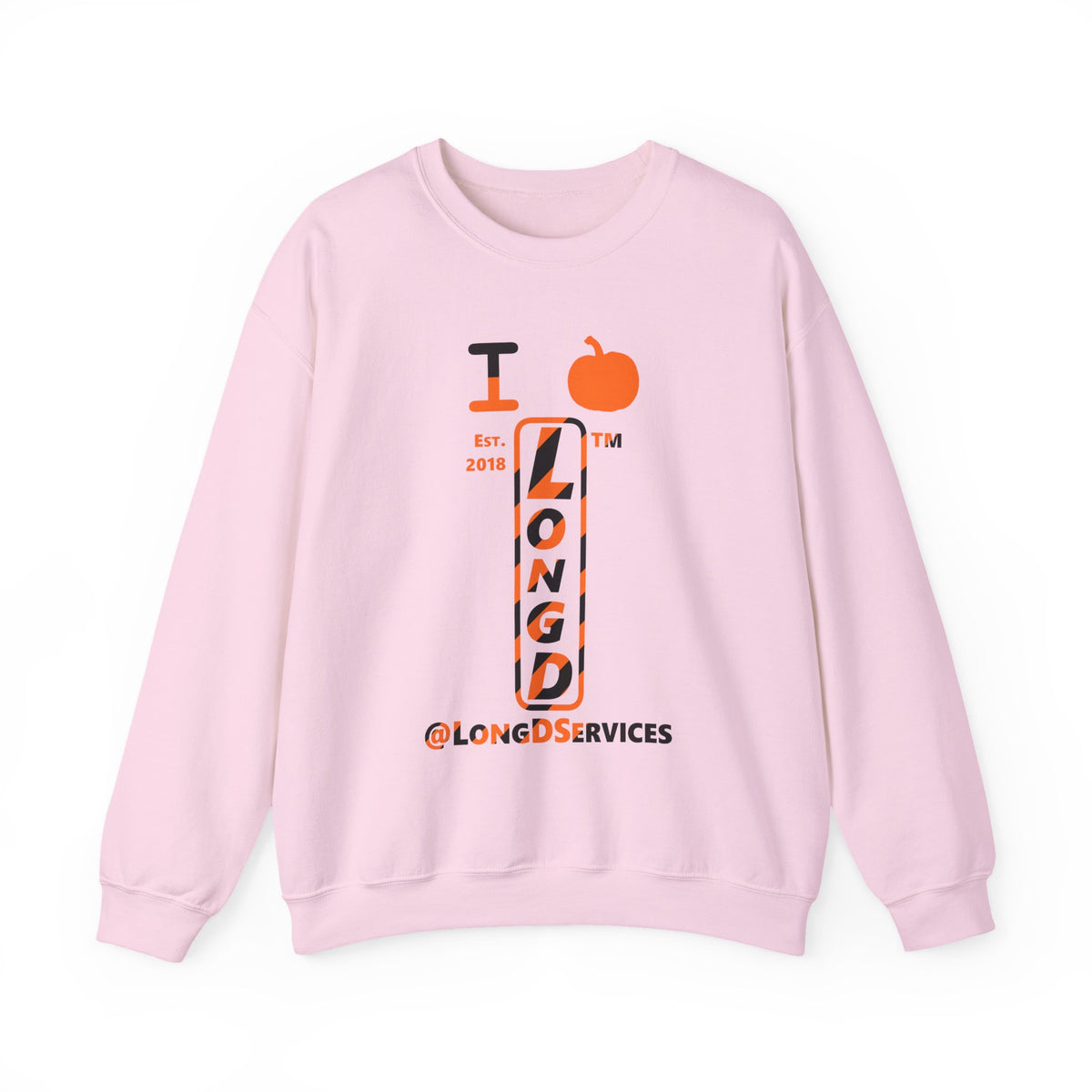I pumpkin LongD Tag positive upright pixel-weighted 12-striped logo crewneck sweatshirt