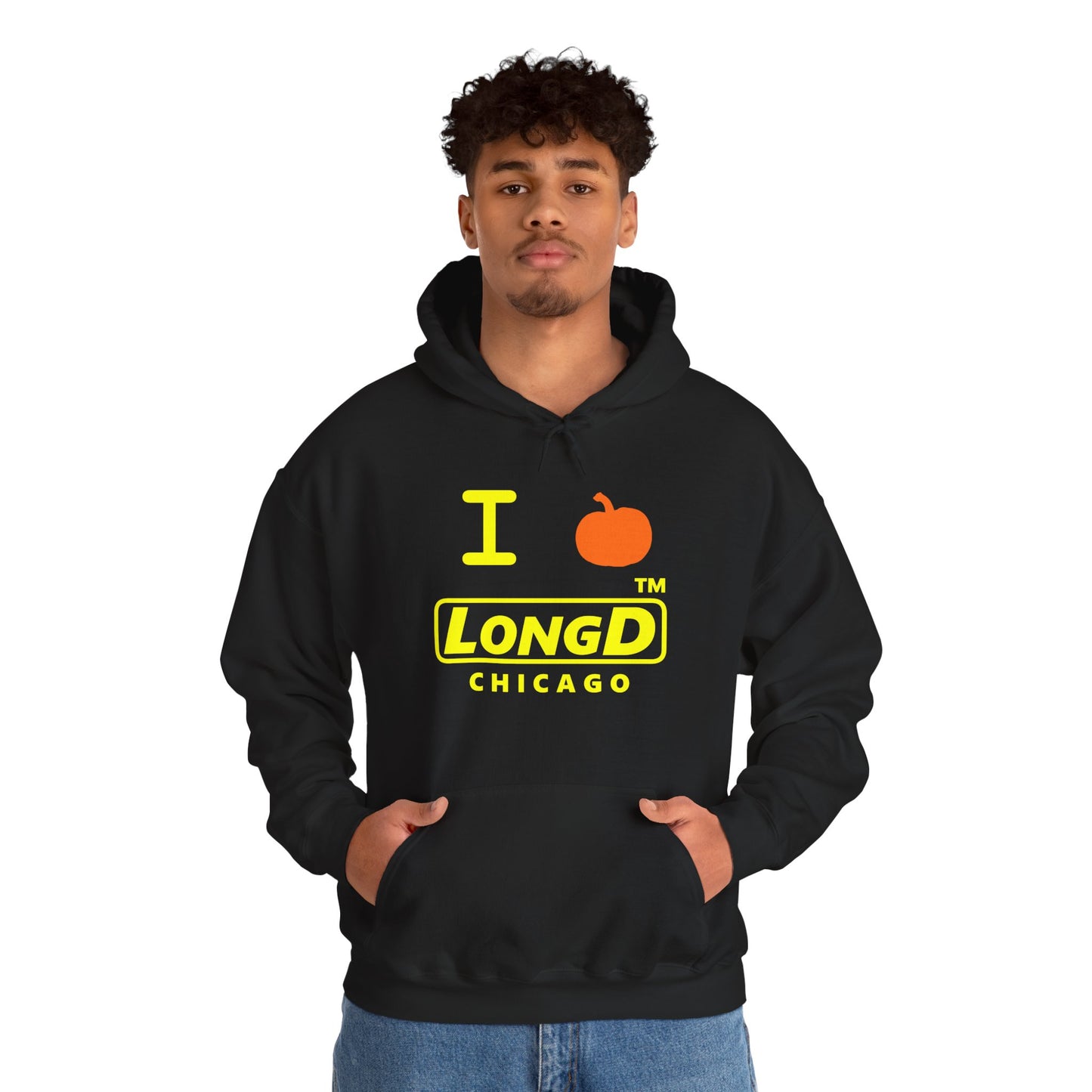 I Pumpkin LongD® Logo Hoodie yellow basic Chicago logo