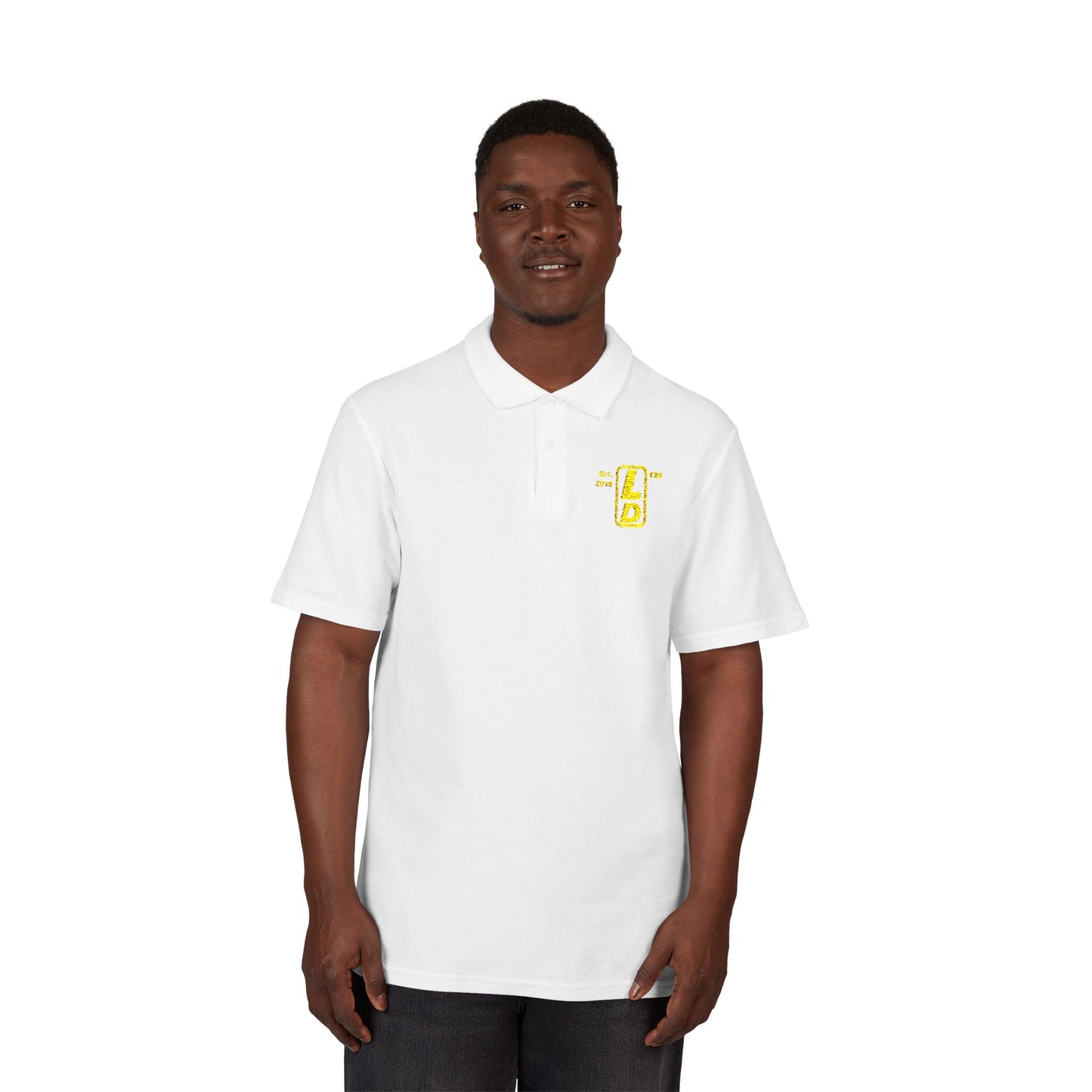 Embroidered LongD alternate basic logo upright initials polo shirt