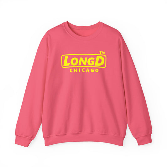 LongD Chicago positive alternate basic Yellow (FFFF00) logo crewneck sweatshirt