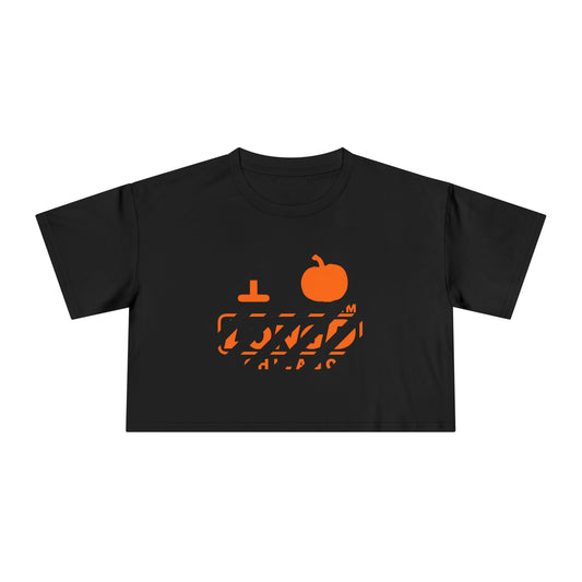 I pumpkin LongD Chicago positive 12-striped logo crop tee