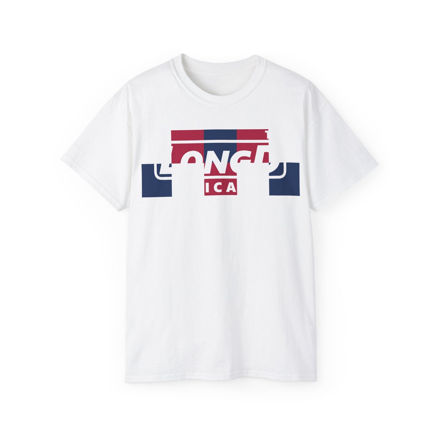 LongD negative 2x5 Chicago logo cotton tee (patriotic colors)