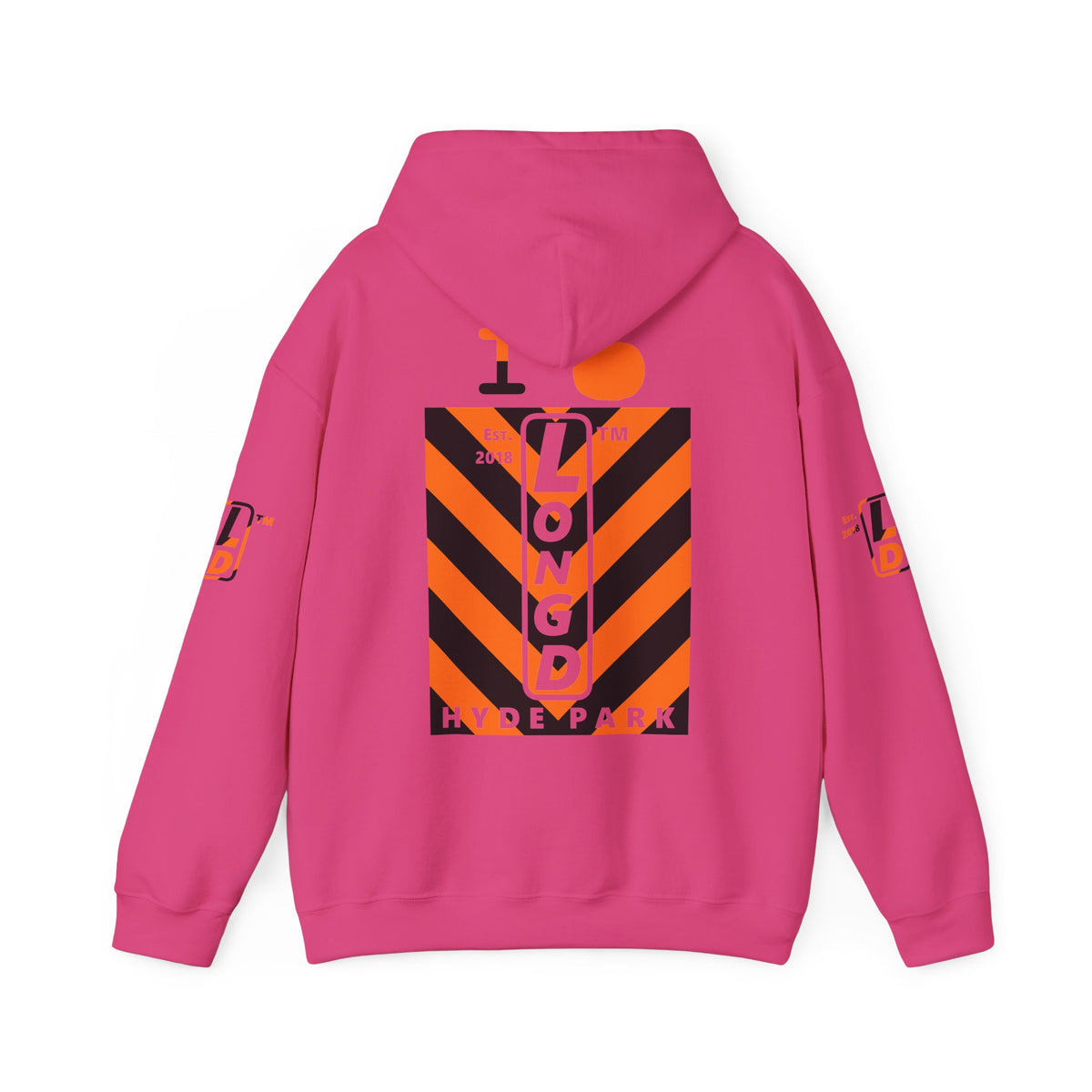 I pumpkin LongD Hyde Park negative upright downward chevron 4-print logo hoodie