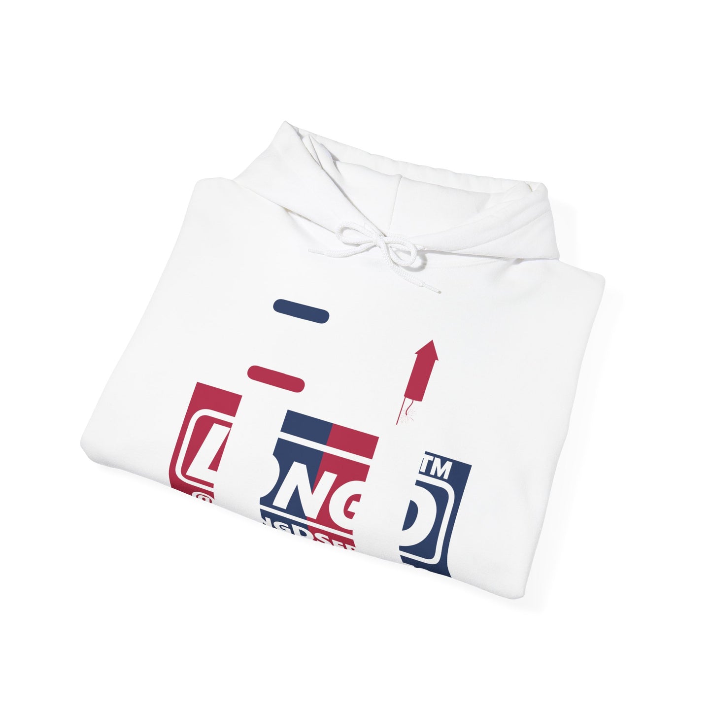 I firecracker LongD® negative vertical 6-striped tag logo hoodie