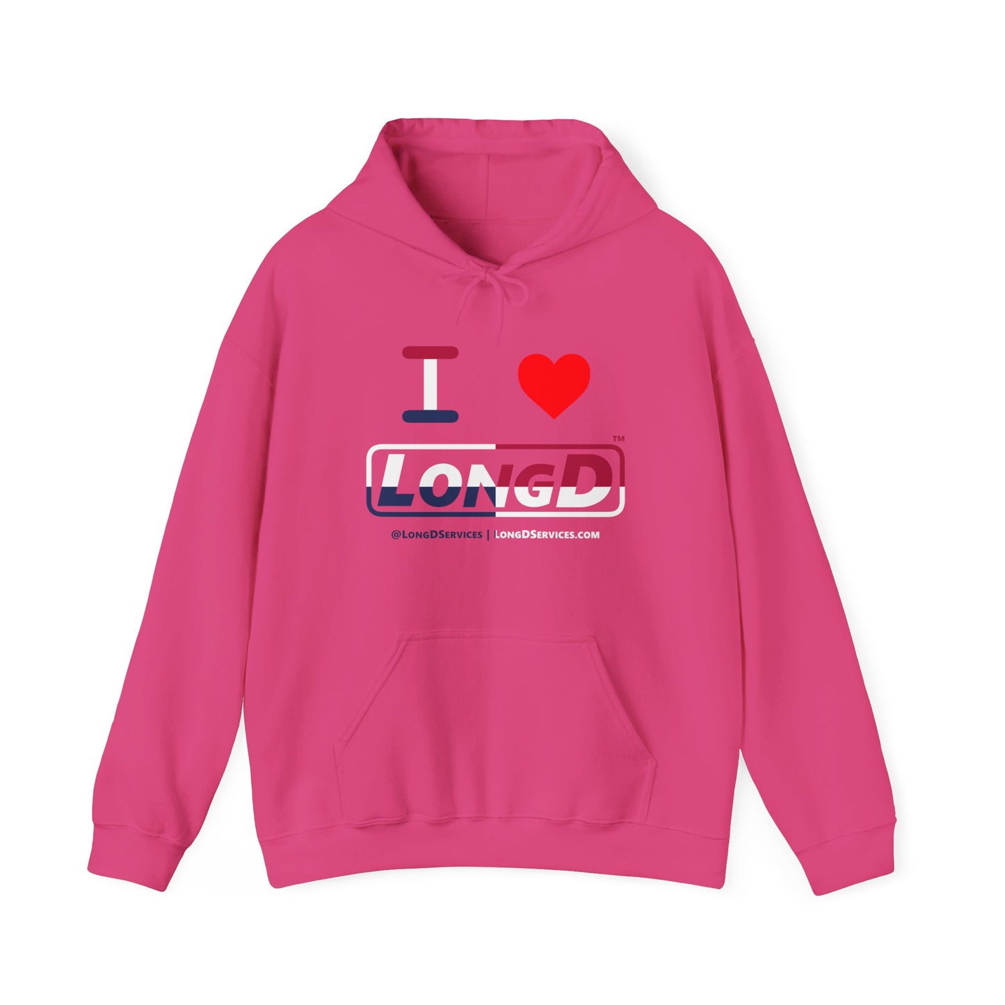 I Luv LongD® Logo Hoodie red, white and blue positive quarters