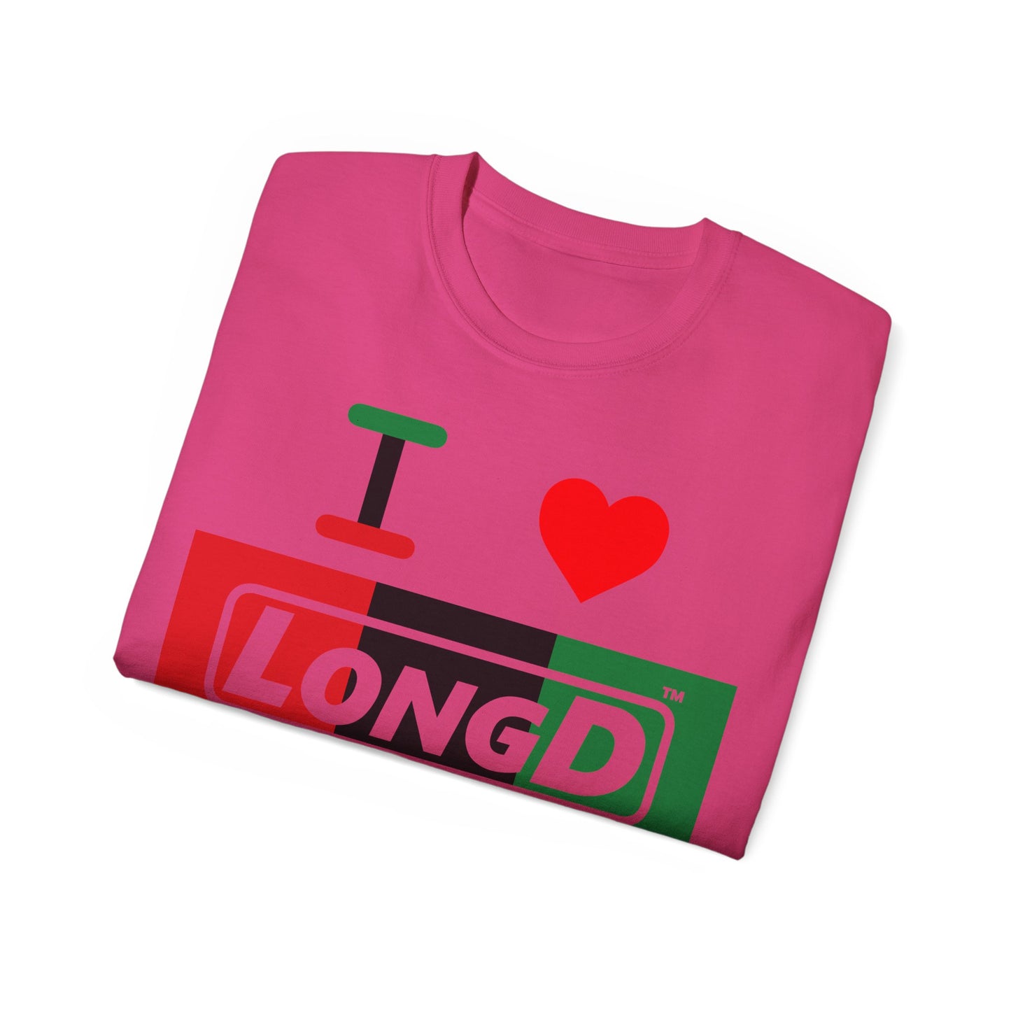 I Luv LongD® Logo Cotton Tee Juneteenth negative thirds text