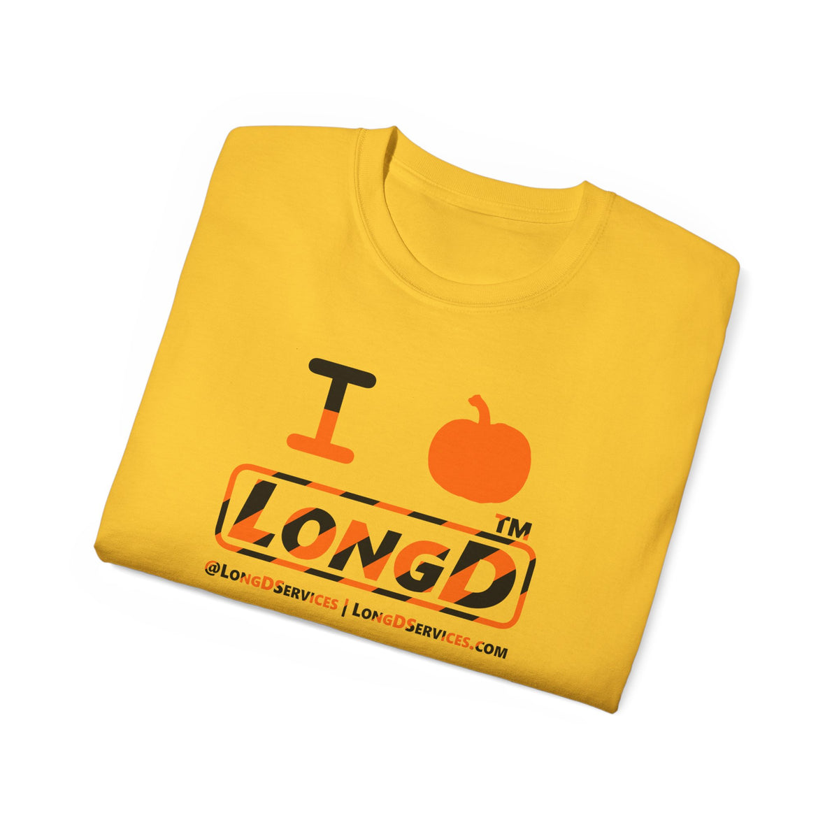 I pumpkin LongD Tag-domain positive 12-striped logo cotton tee