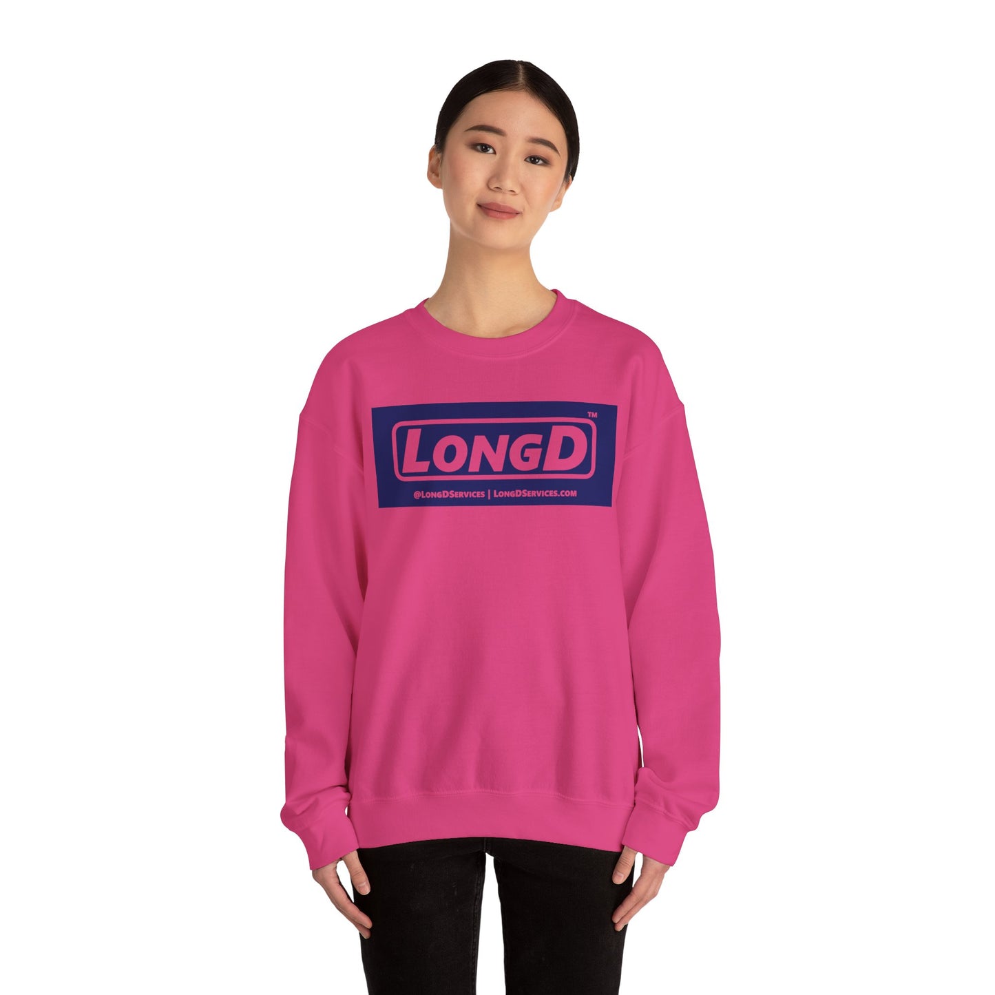 LongD negative official original logo crewneck sweatshirt