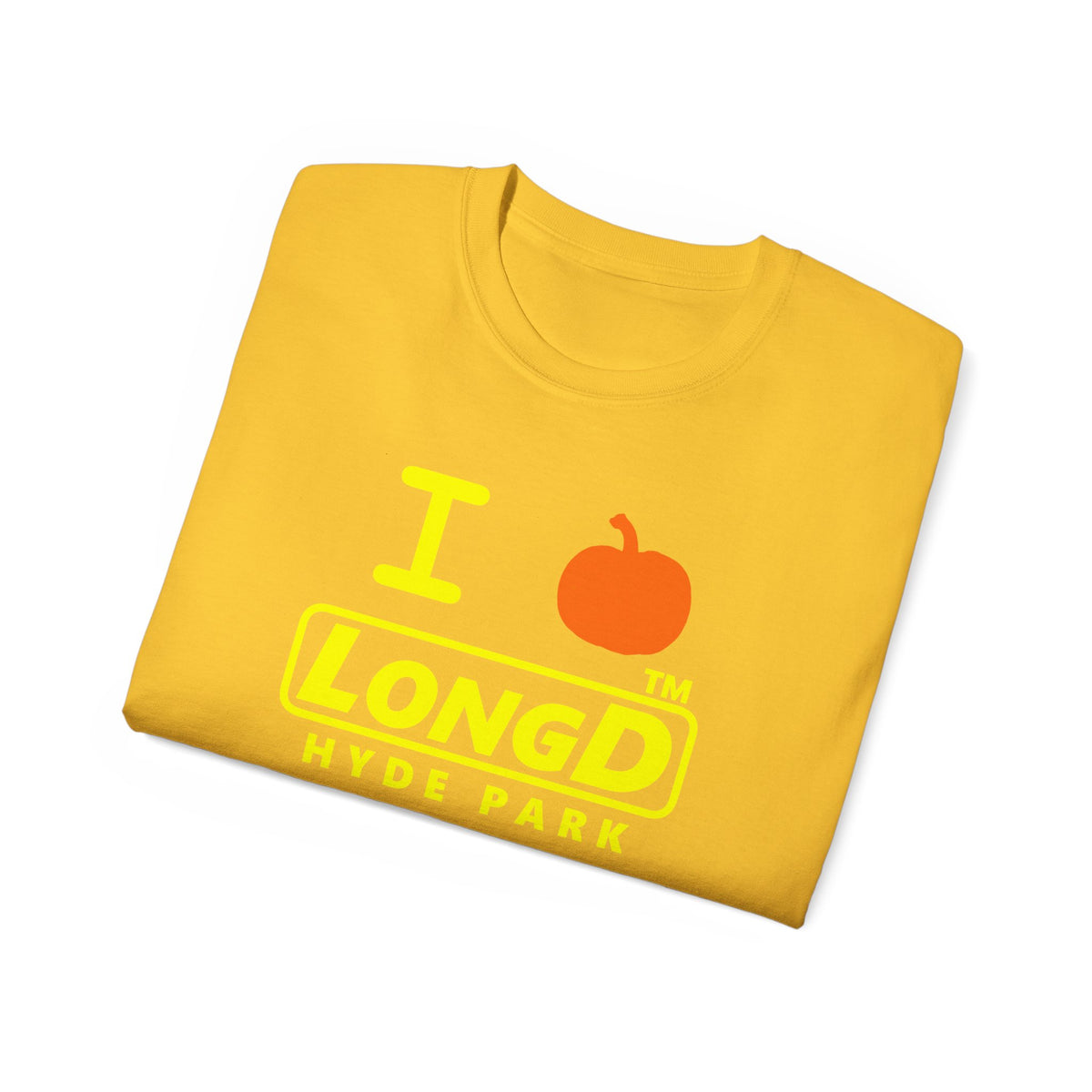 I pumpkin LongD Hyde Park positive alternate basic Yellow (FFFF00) logo cotton tee