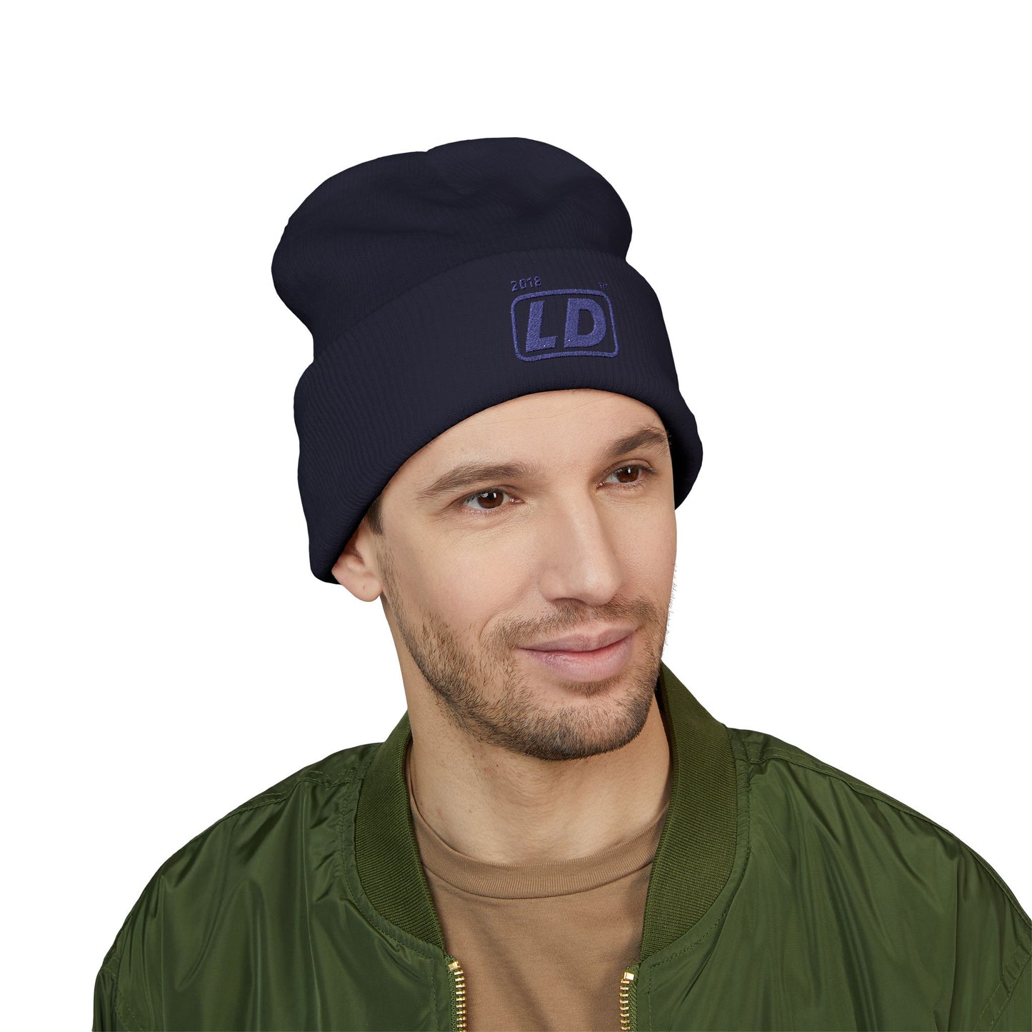 Embroidered Classic Cuffed Beanie basic official logo initials