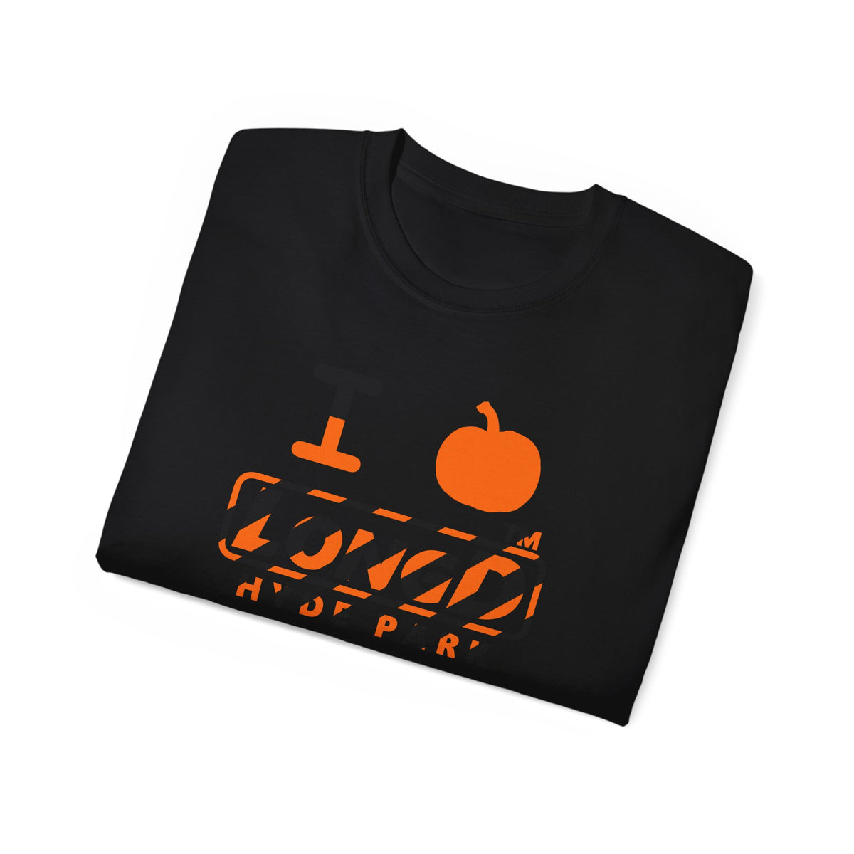 I pumpkin LongD Hyde Park positive 12-striped logo cotton tee