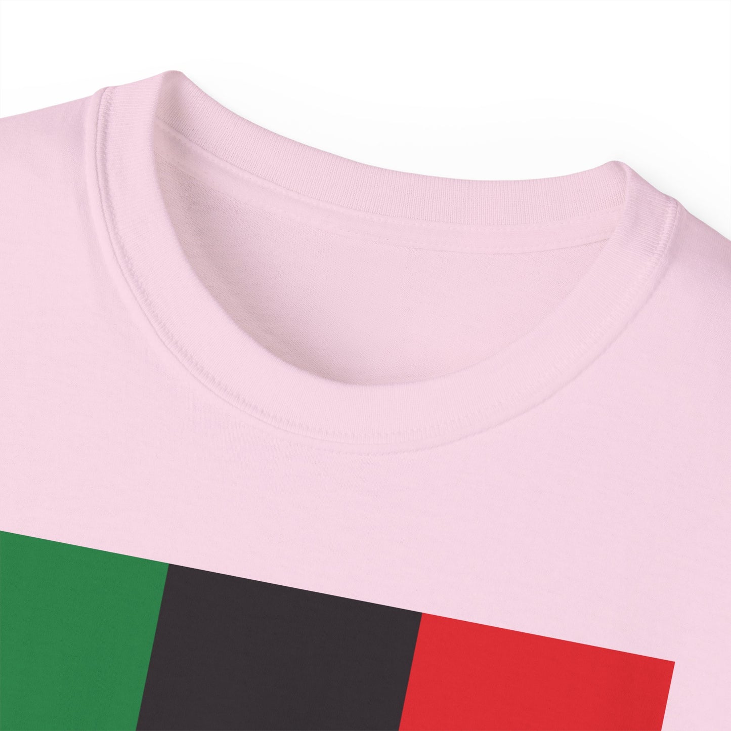 LongD® Logo Cotton Tee Juneteenth vertical Pan-African Flag negative text